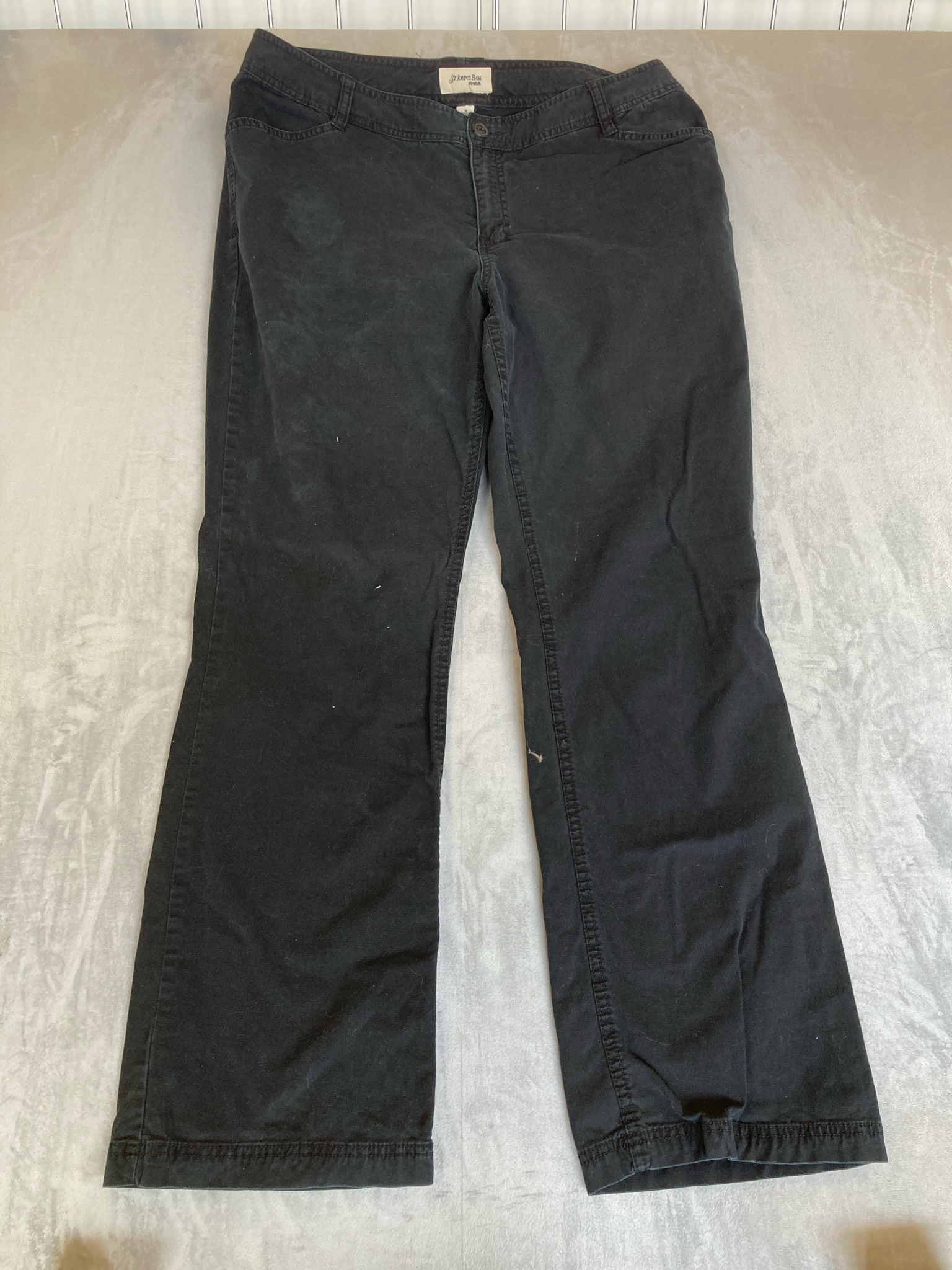 St. John's Bay Black Stretch Cotton-Blend Pants Size Size 16