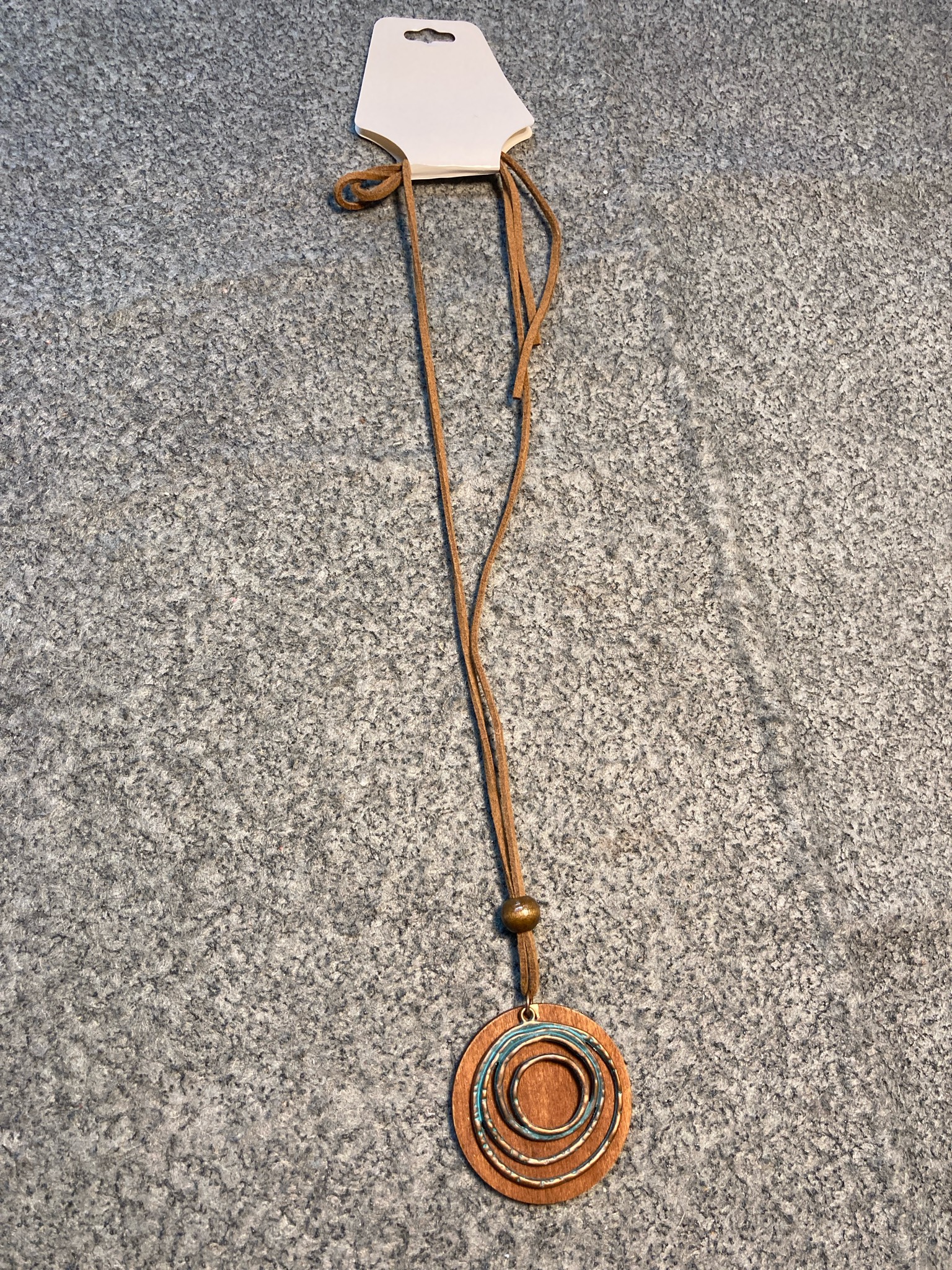 Brown Wooden Pendant Necklace