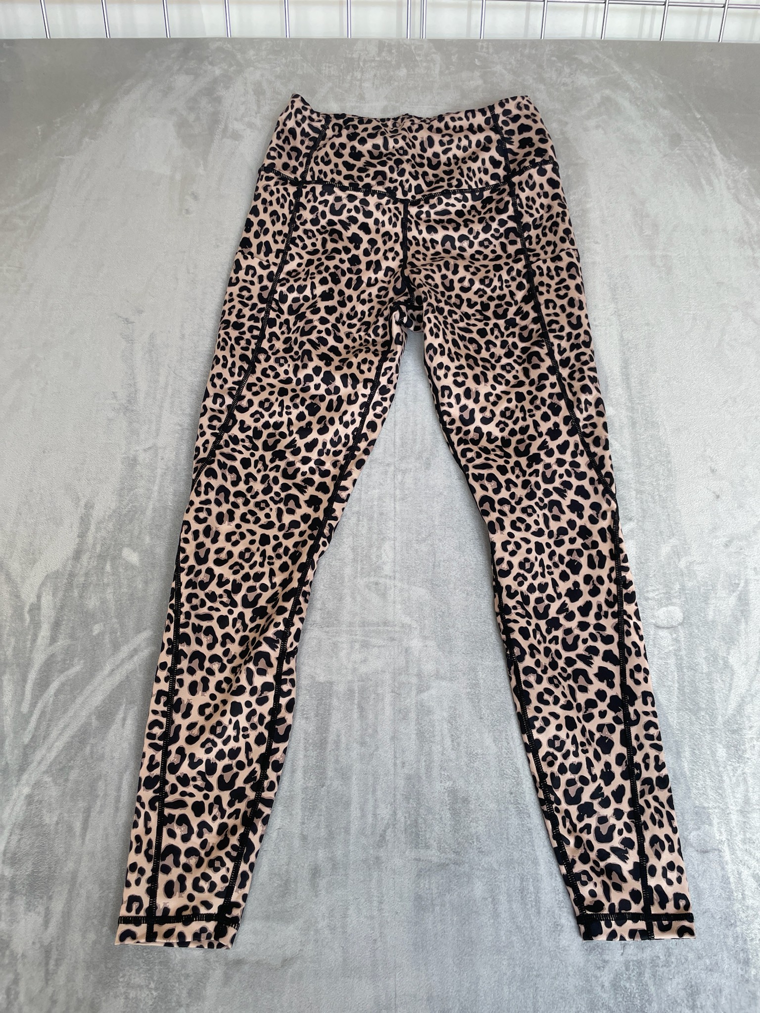 PROMOVER Tan Black Stretch Leopard Print Leggings Size M
