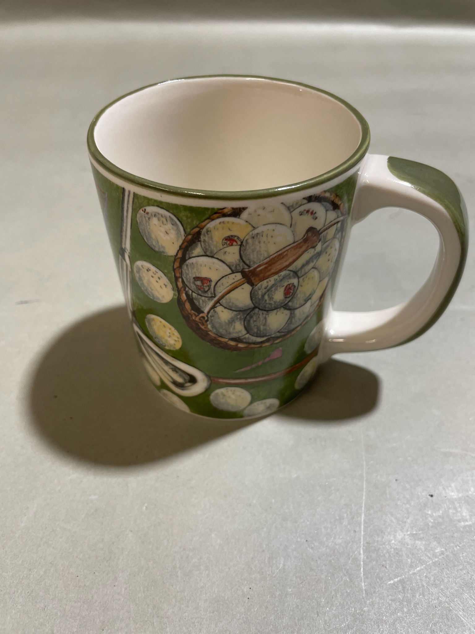 White Ceramic Illustrated Coffee Mug