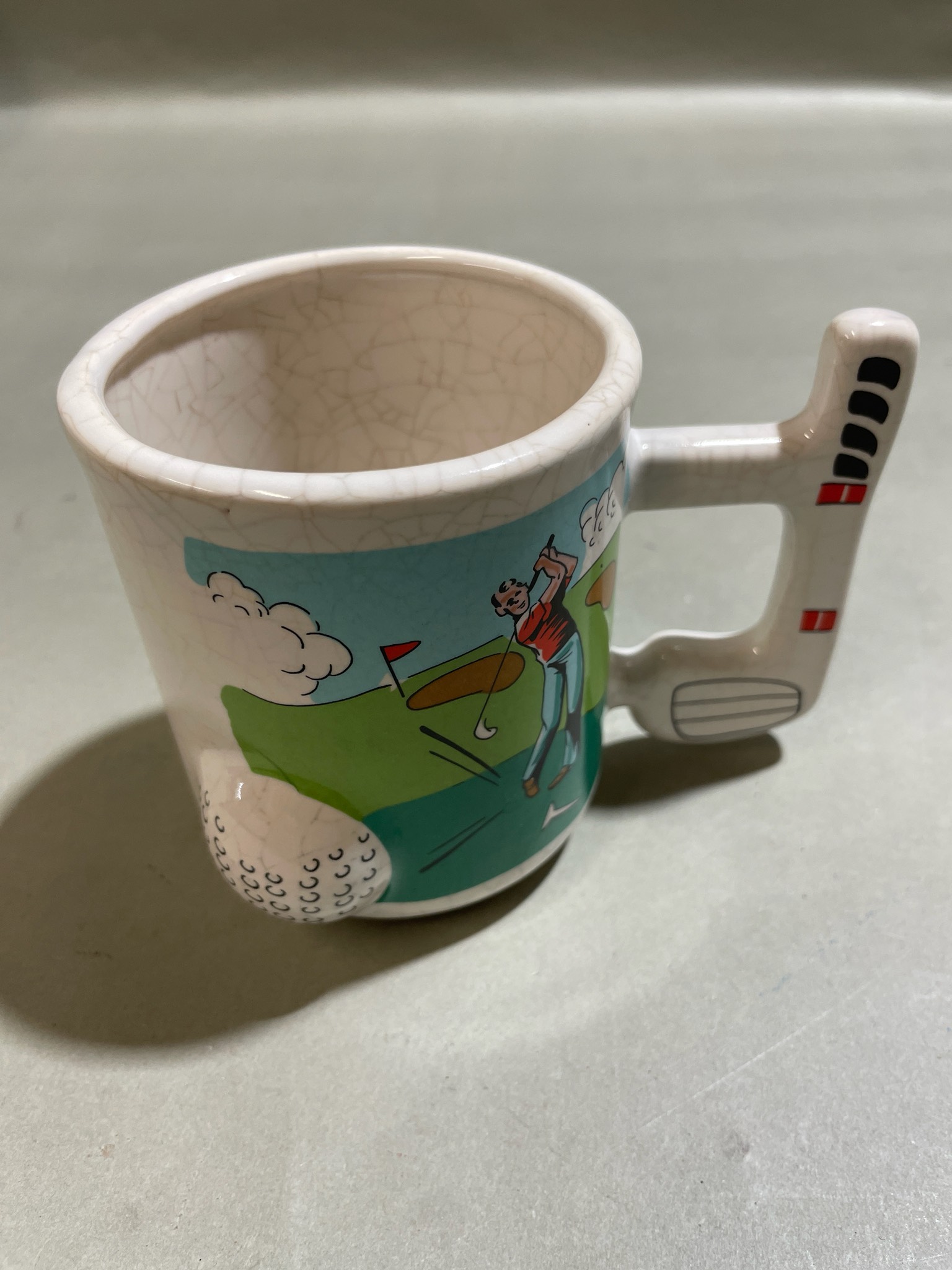 Cream Ceramic Golf Novelty Mug