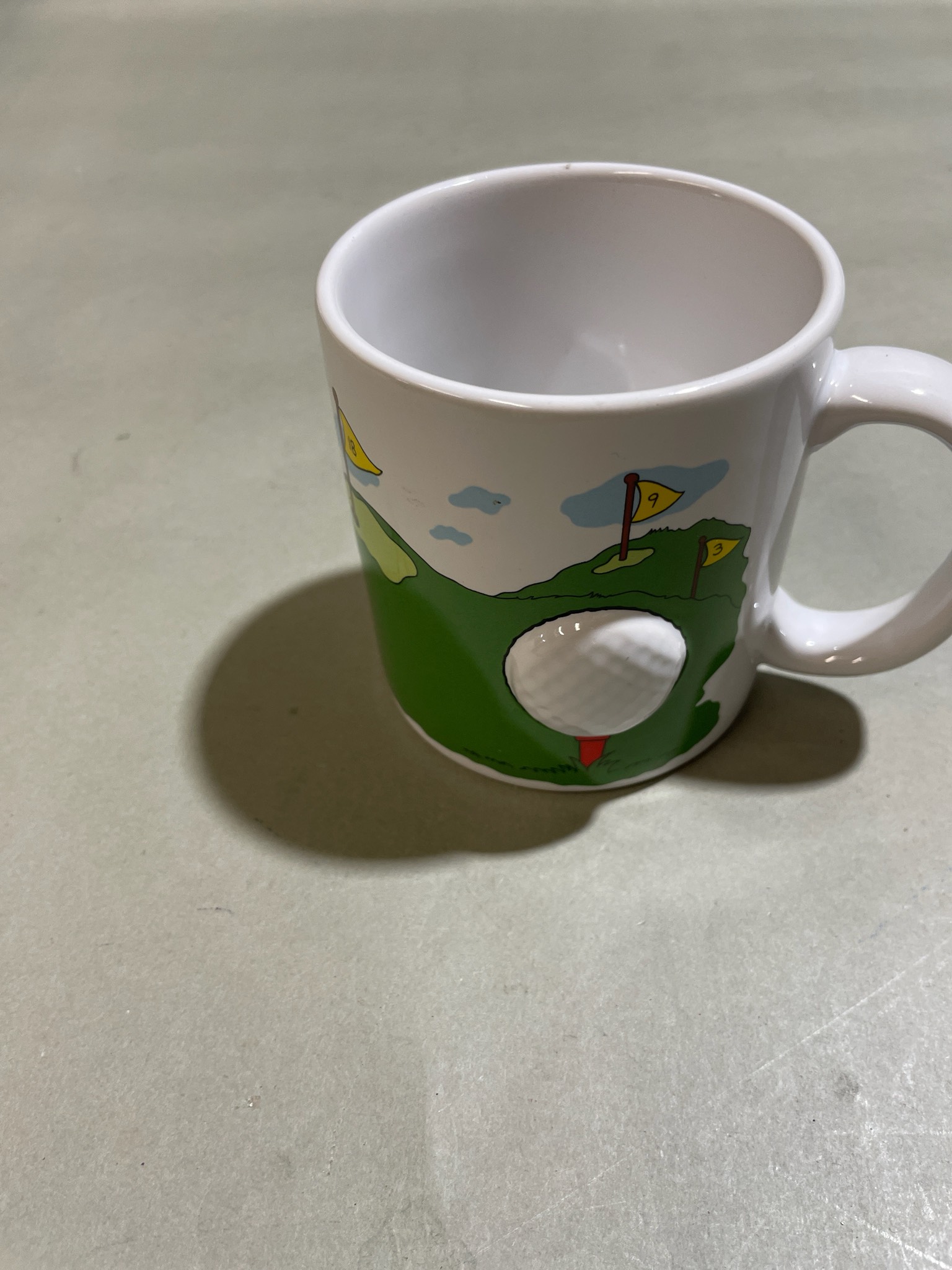 White Ceramic Golf Coffee Mug