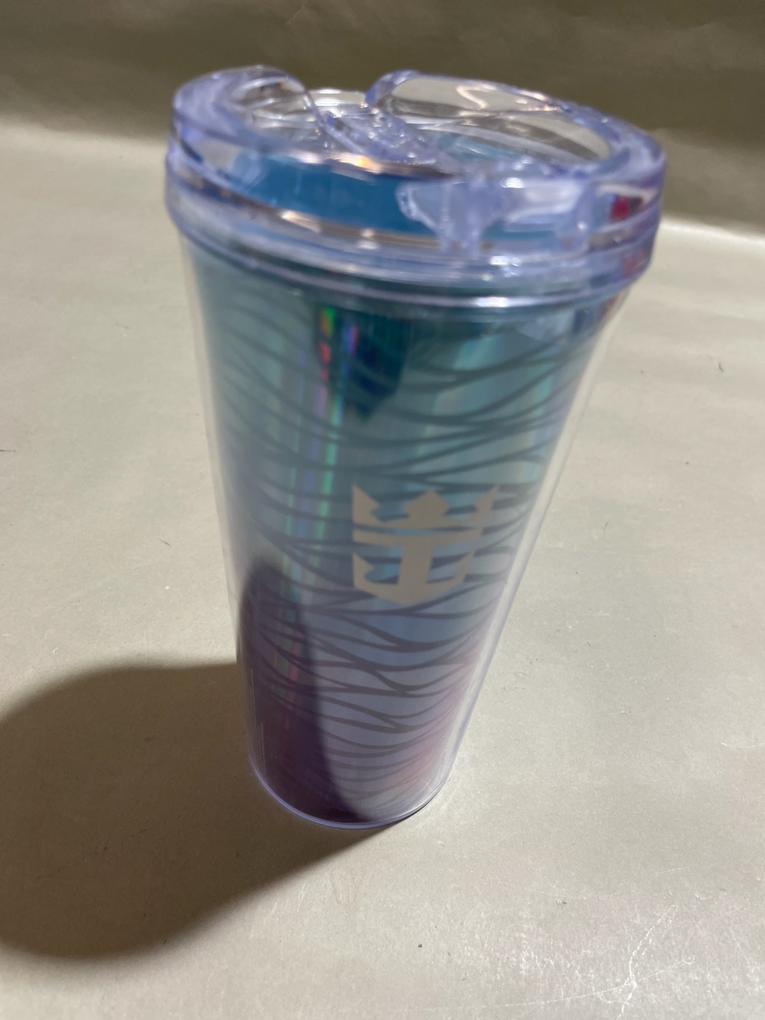 Blue Purple Plastic Travel Tumbler