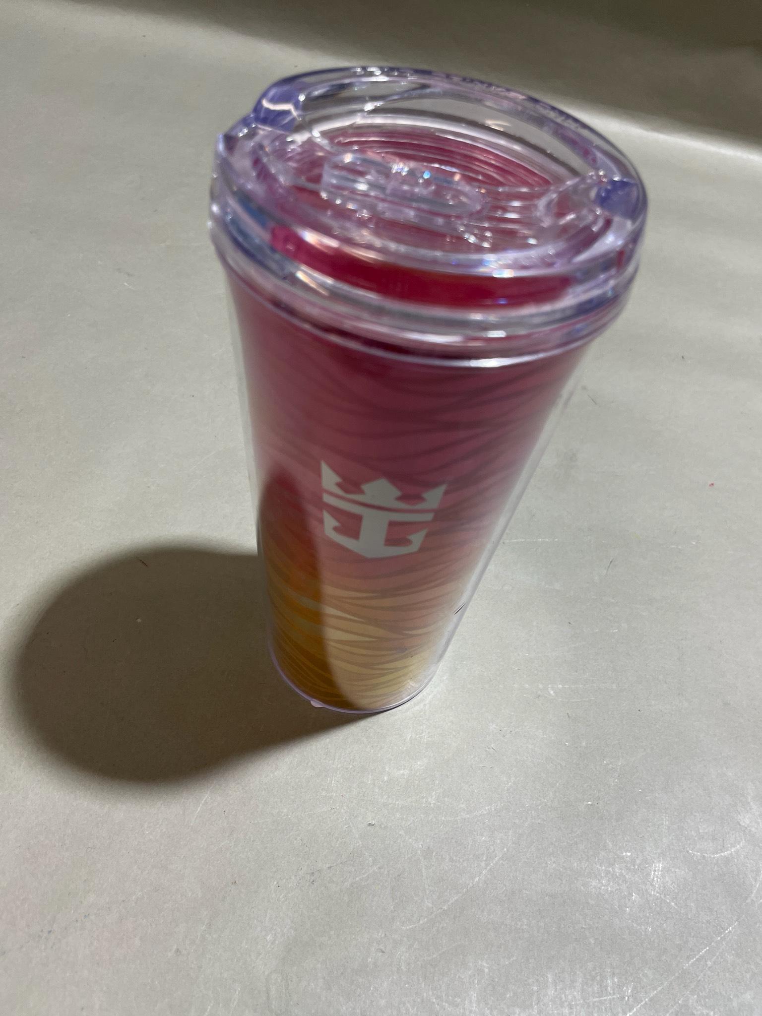 Red Pink Orange Yellow Gradient Plastic Tumbler