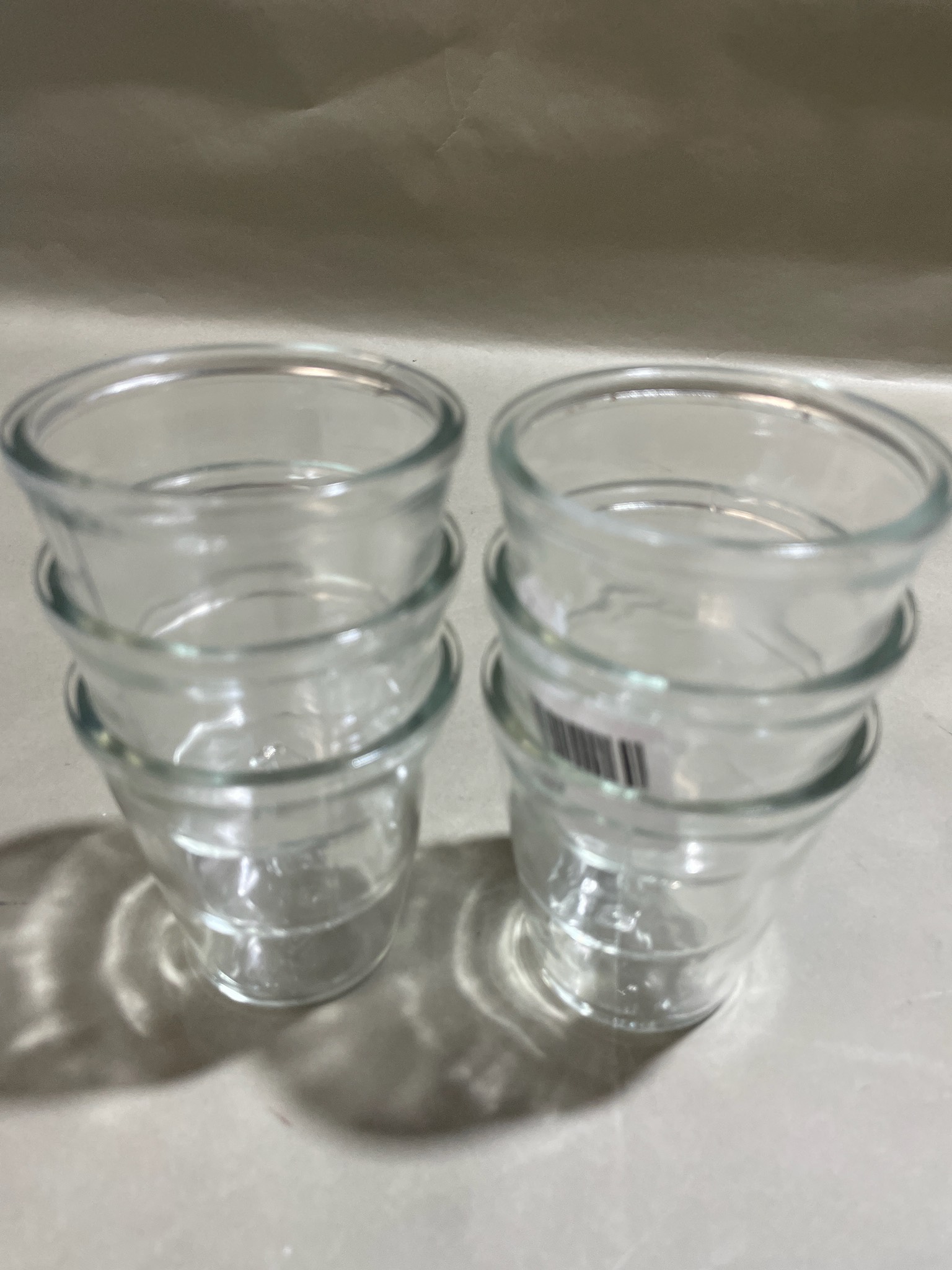 Clear Ribbed Glass Shot Glasses Set