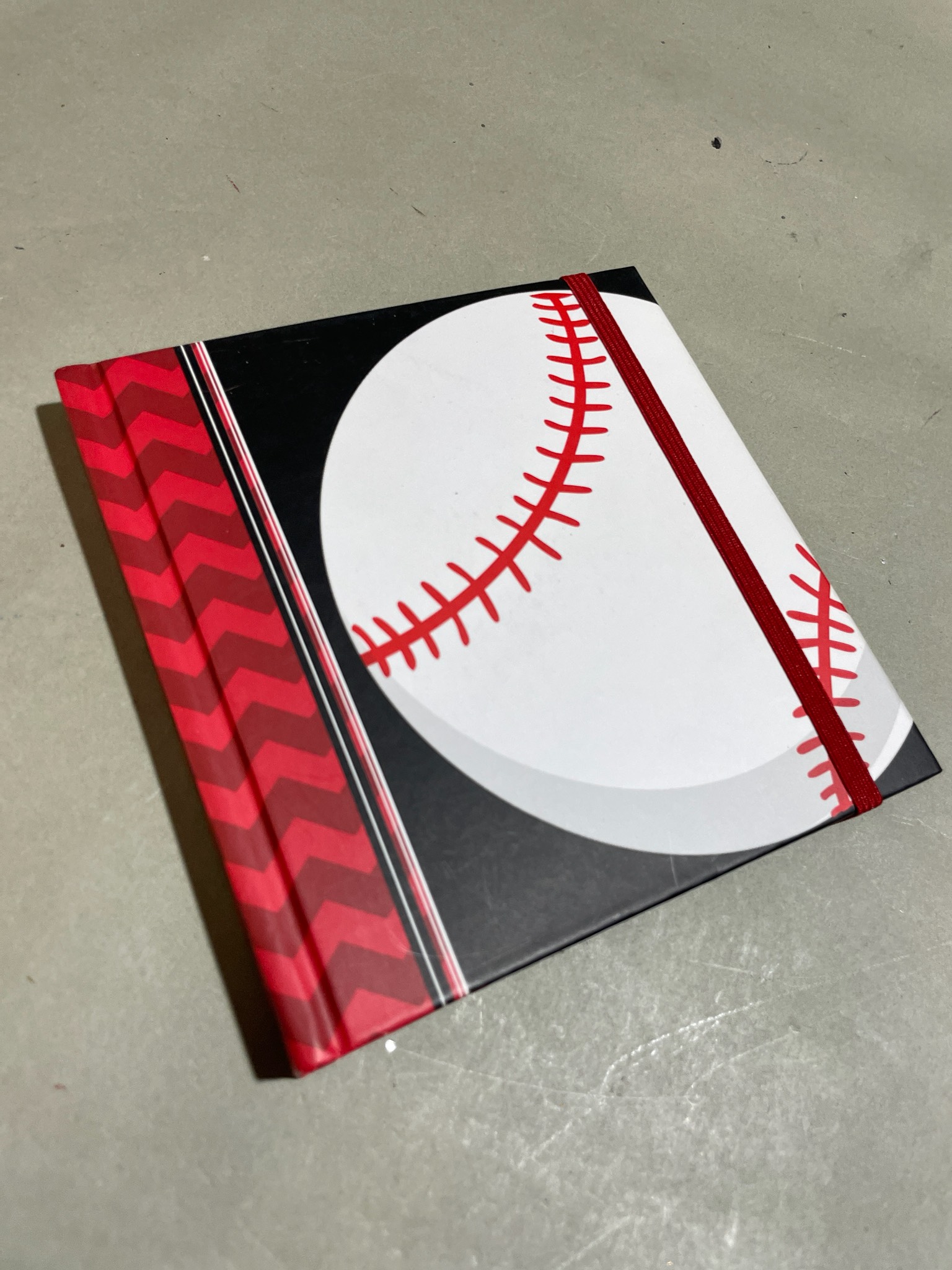 Black White Red Baseball Notebook