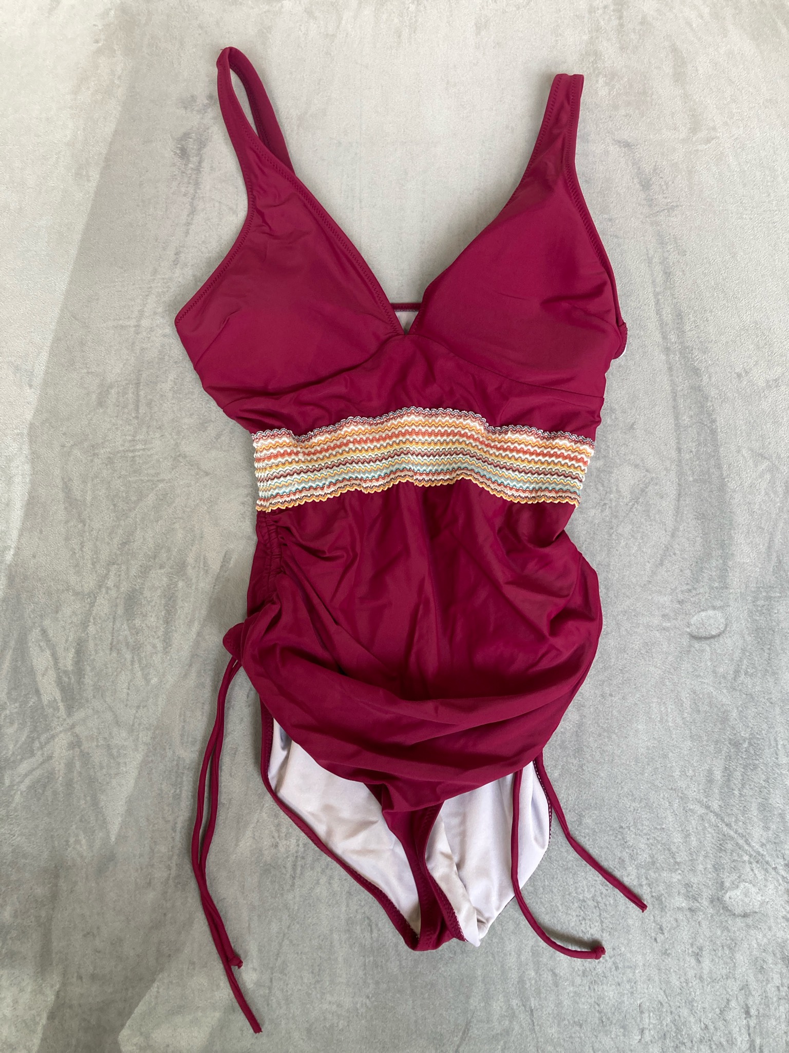 Burgundy One-Piece Swimsuit Size M