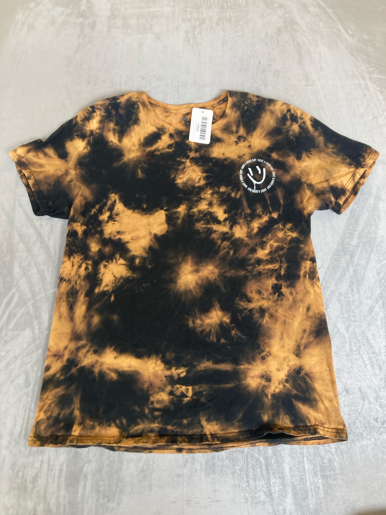 Black Orange Tie Dye Graphic T-Shirt
