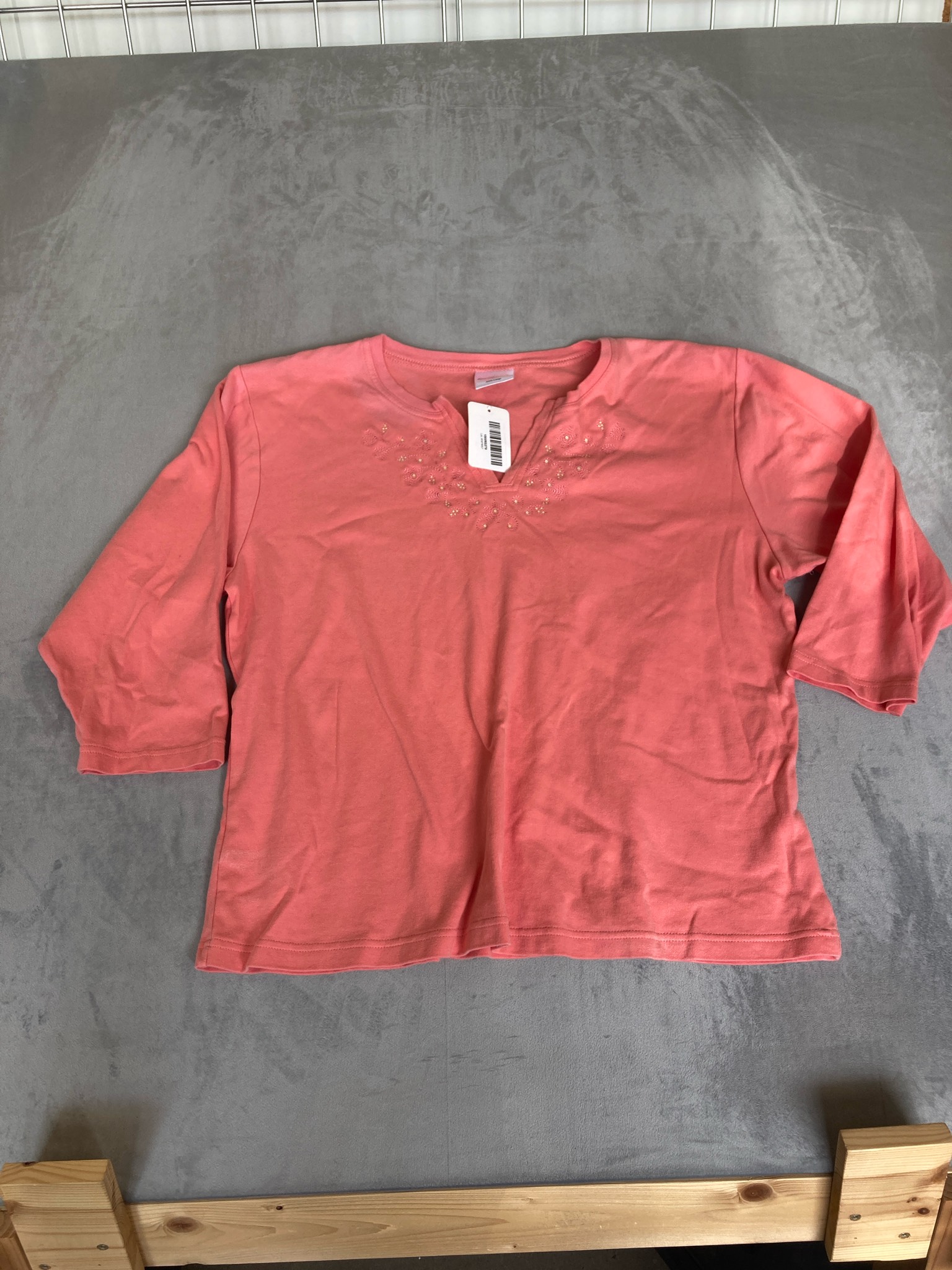 Decorated Originals Coral Pink Knit Pullover Top Size XXX-Large