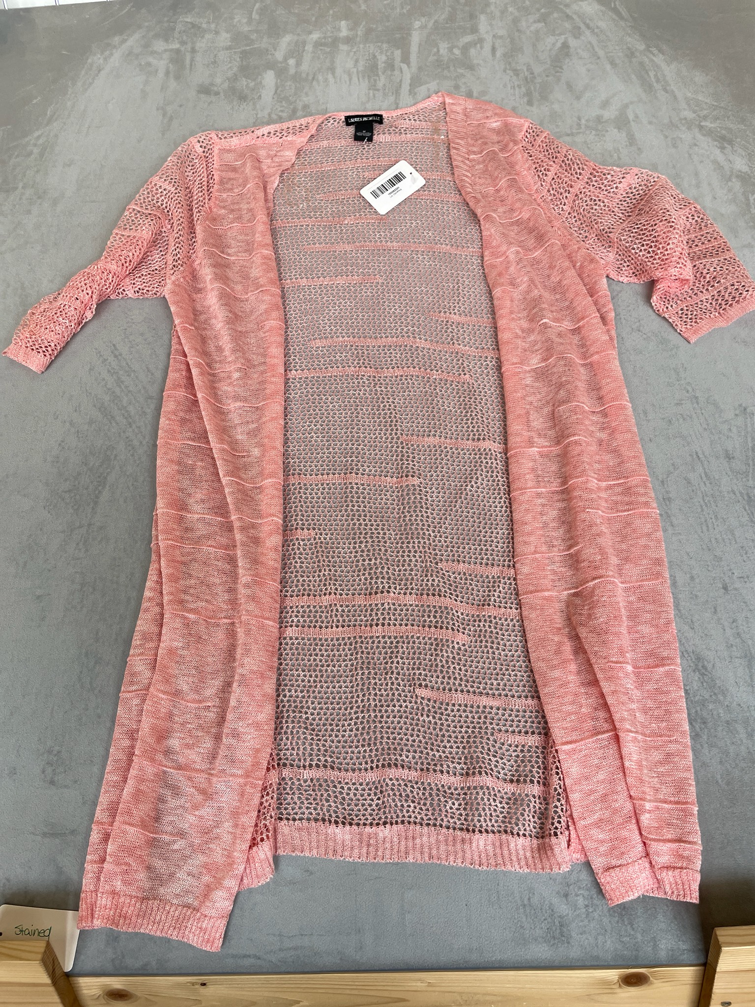 Lauren Michelle Pink Rayon Blend Longline Knit Cardigan Size M