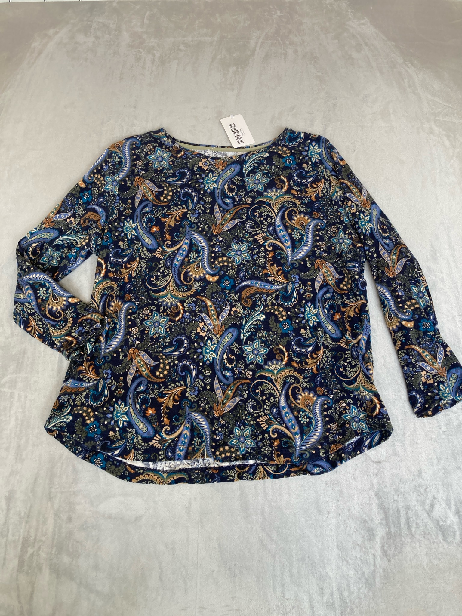 Craft & Barrow Navy Blue Cotton Long Sleeve Tee Size Large