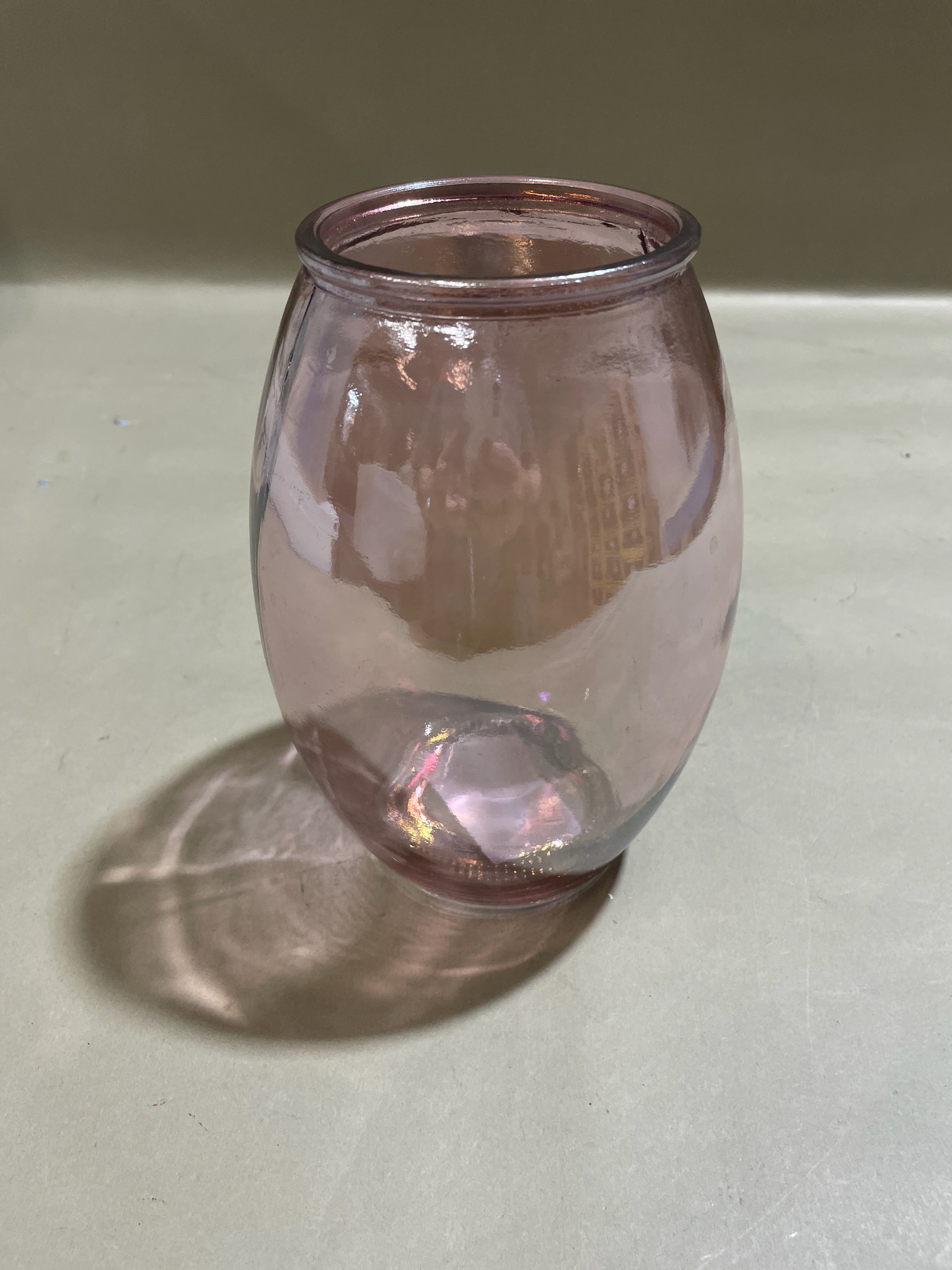 Pink Iridescent Glass Vase