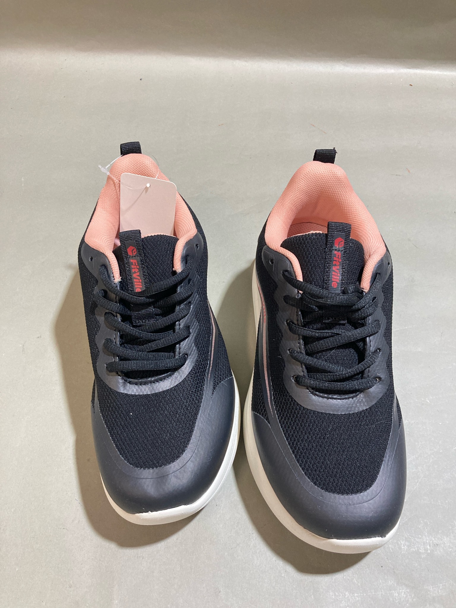 FitVille Black Chunky Lace-Up Sneakers