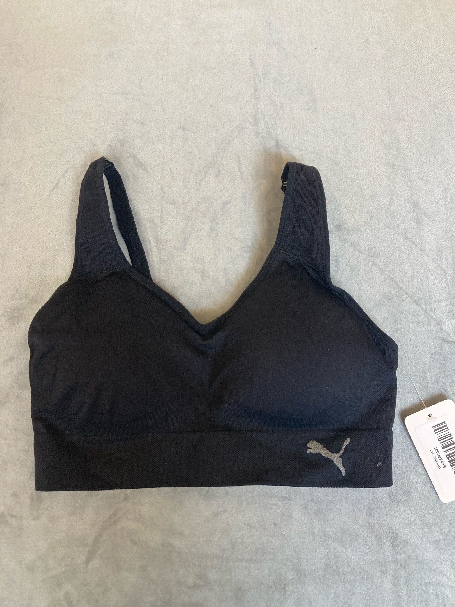 Puma Black Stretch Knit Sports Bra Size M