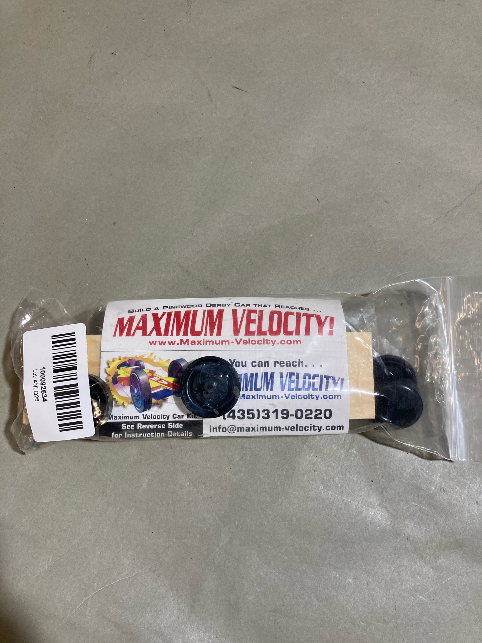 Maximum Velocity Natural Wood Pinewood Derby Car Kit