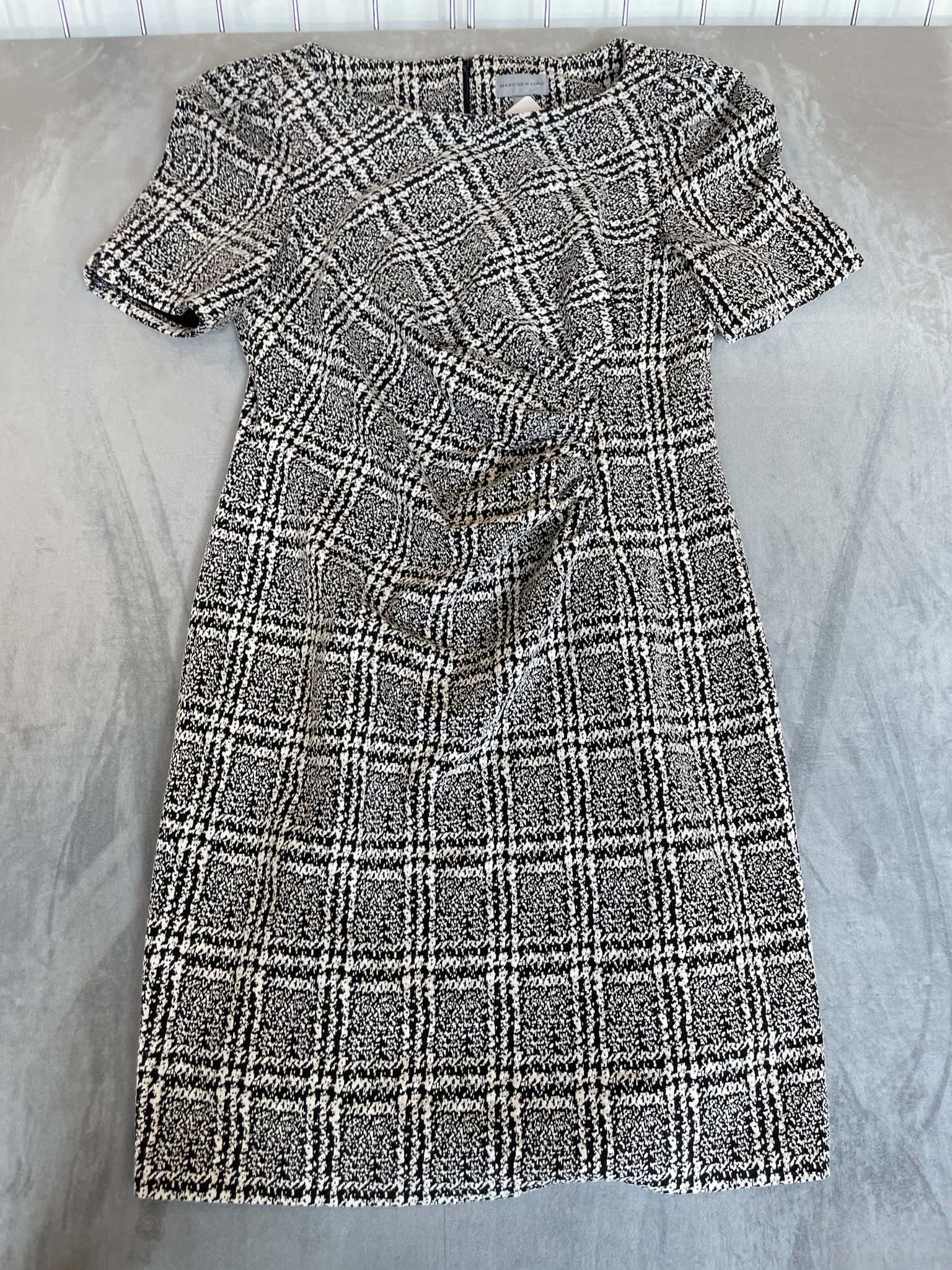 Marc New York Black-and-White Check Knit Dress Size Size 14