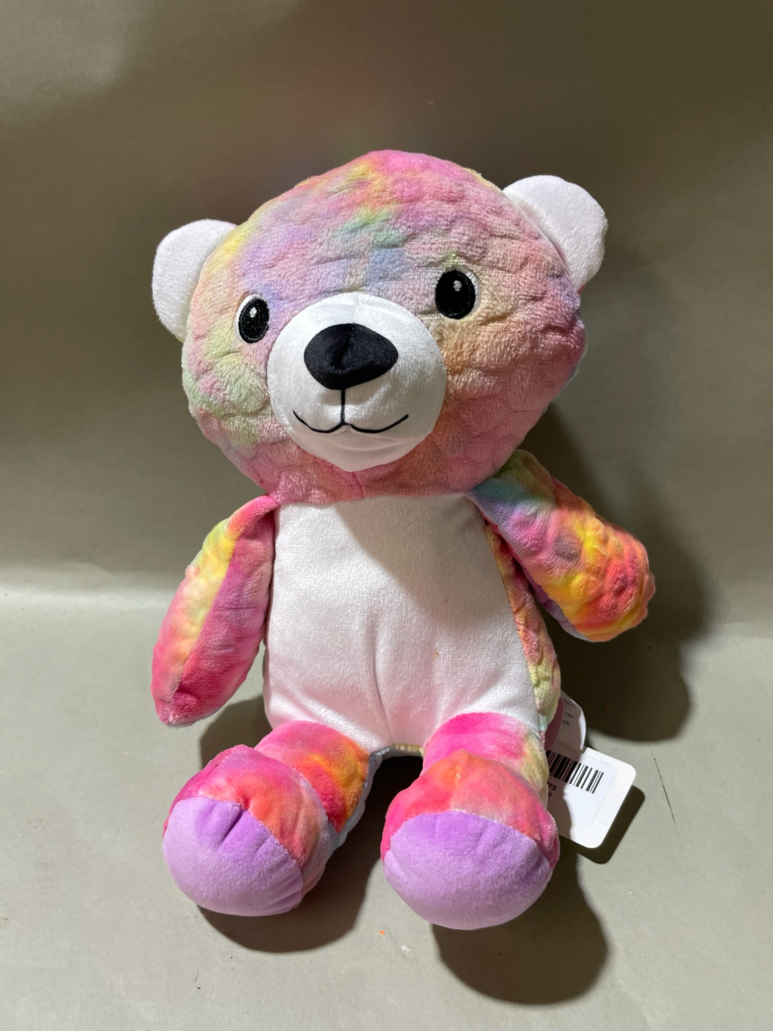 Pastel Rainbow Tie Dye Teddy Bear Plush