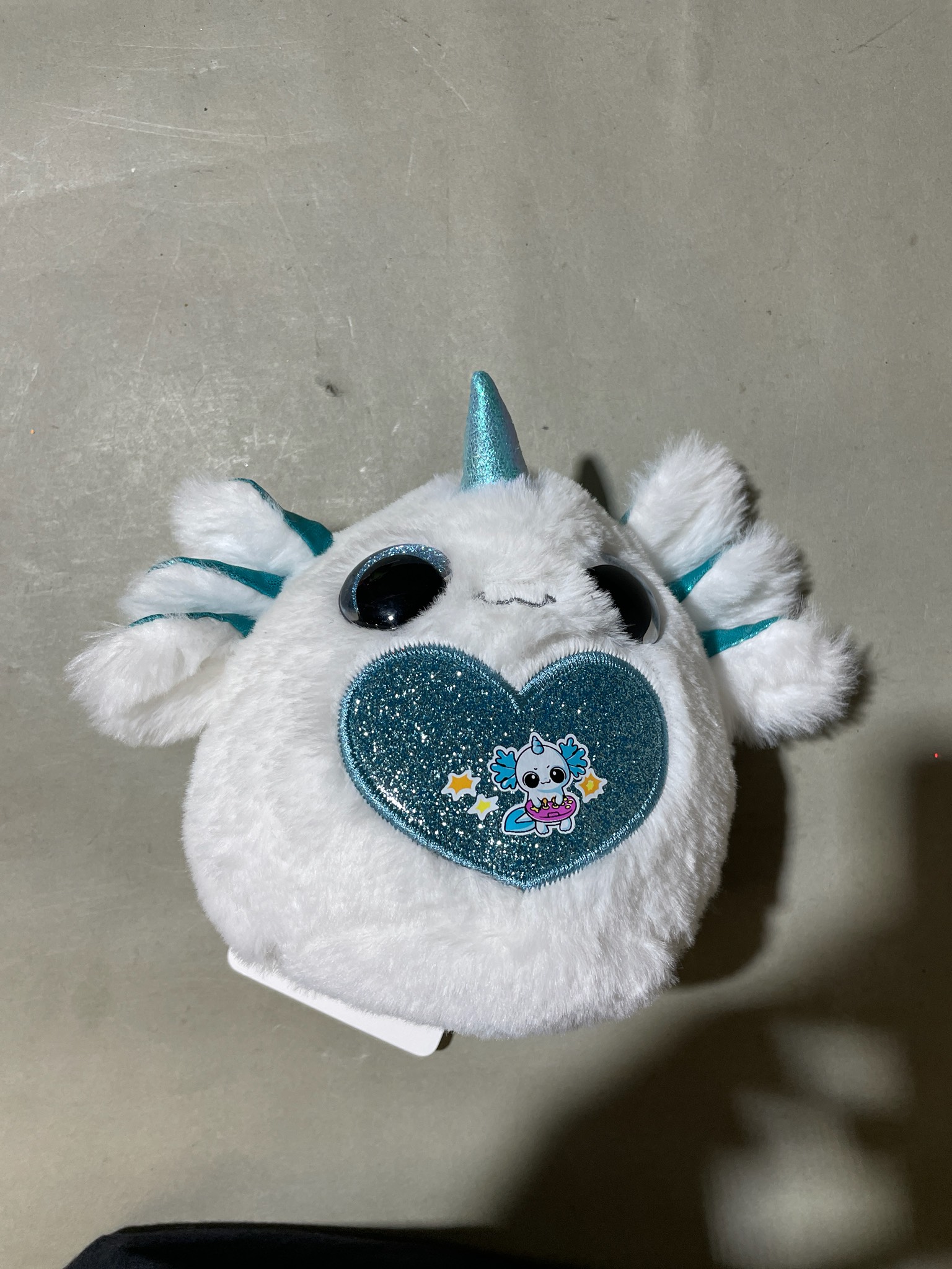 White Teal Fantasy Plush