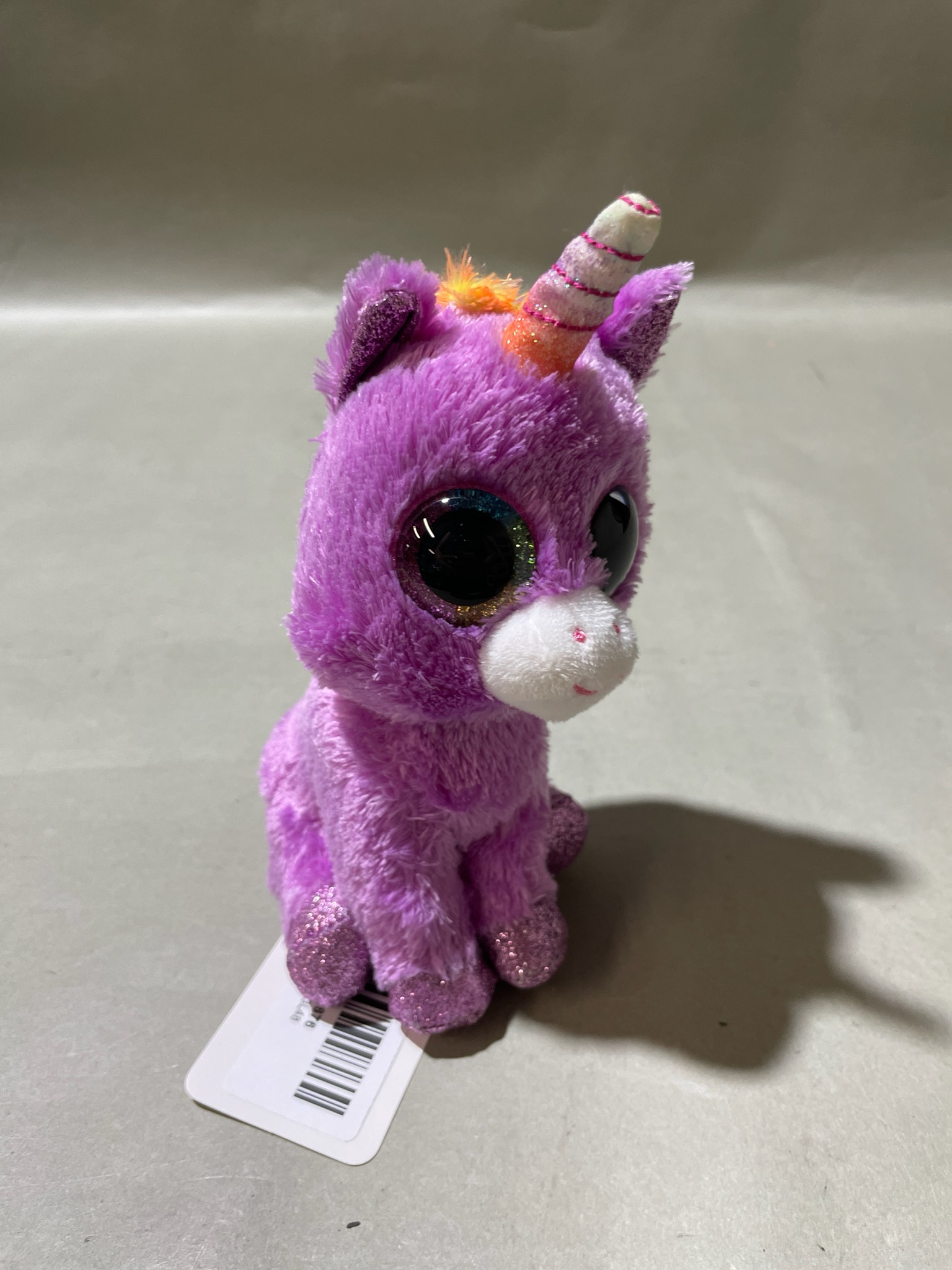 Ty Purple Glitter Plush Unicorn Size Small