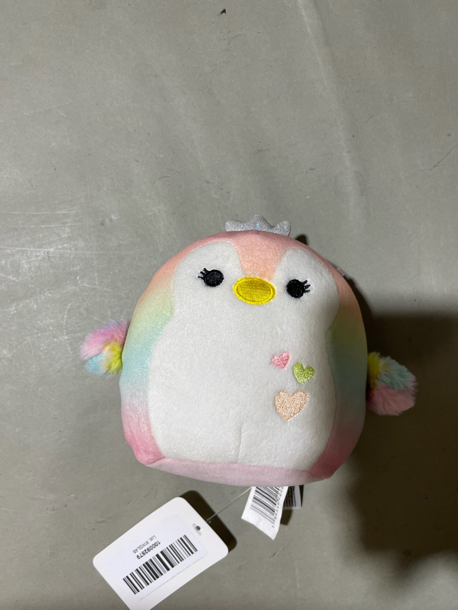 Squishmallows Pastel Rainbow Plush Penguin Size Small