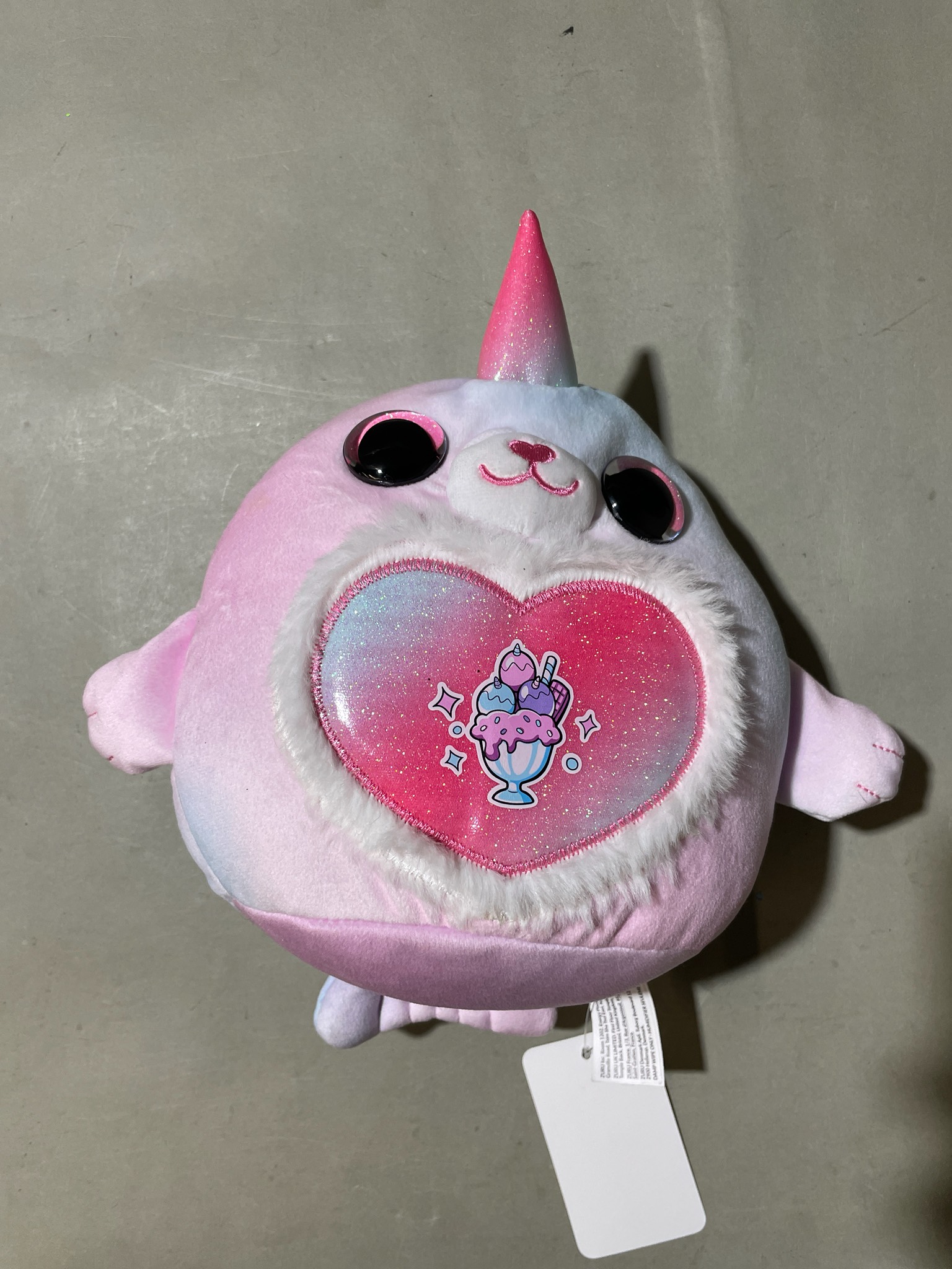 Pastel Pink and Blue Plush Unicorn
