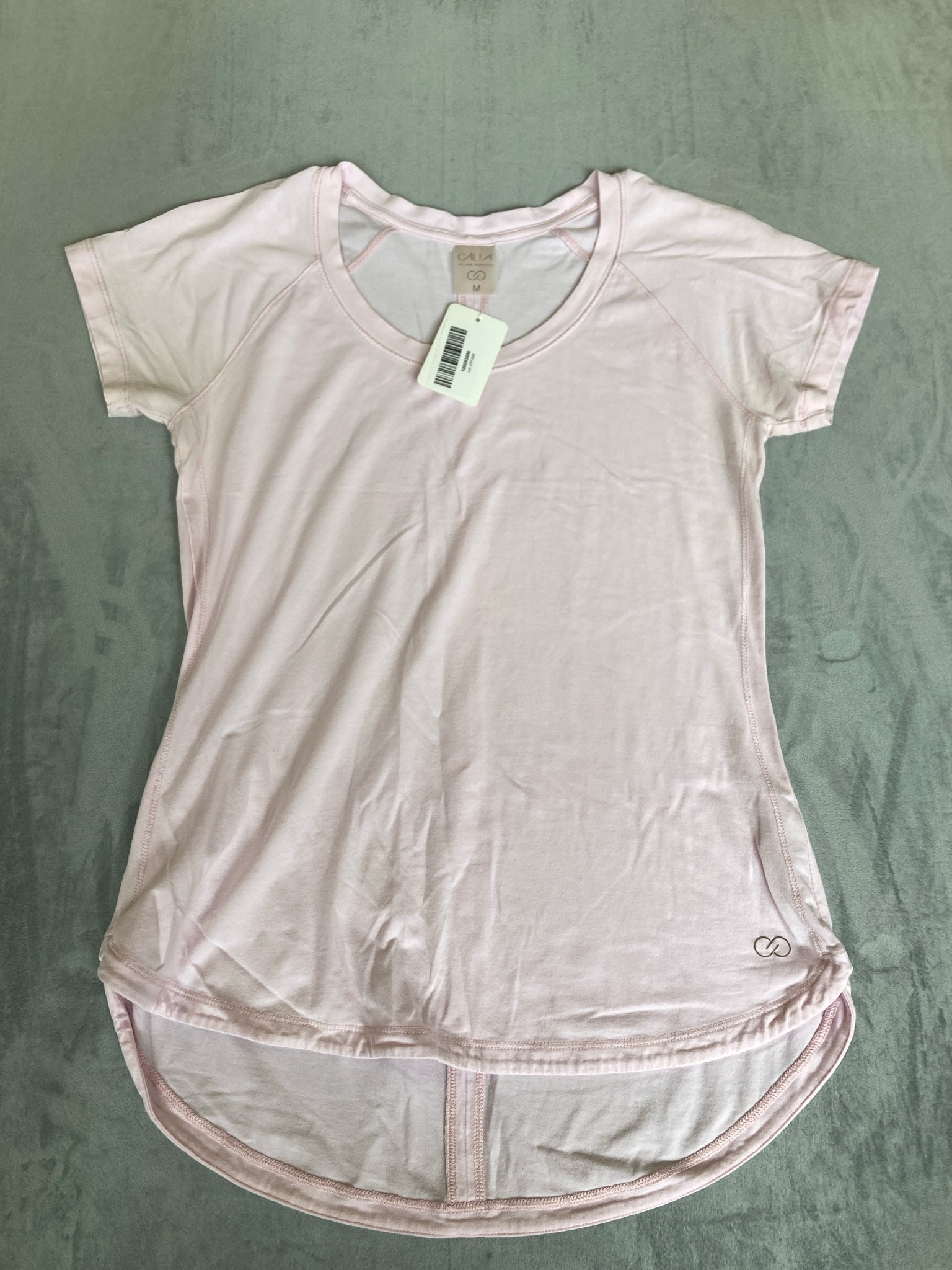 CALIA Pale Pink Jersey Tunic Top Size M