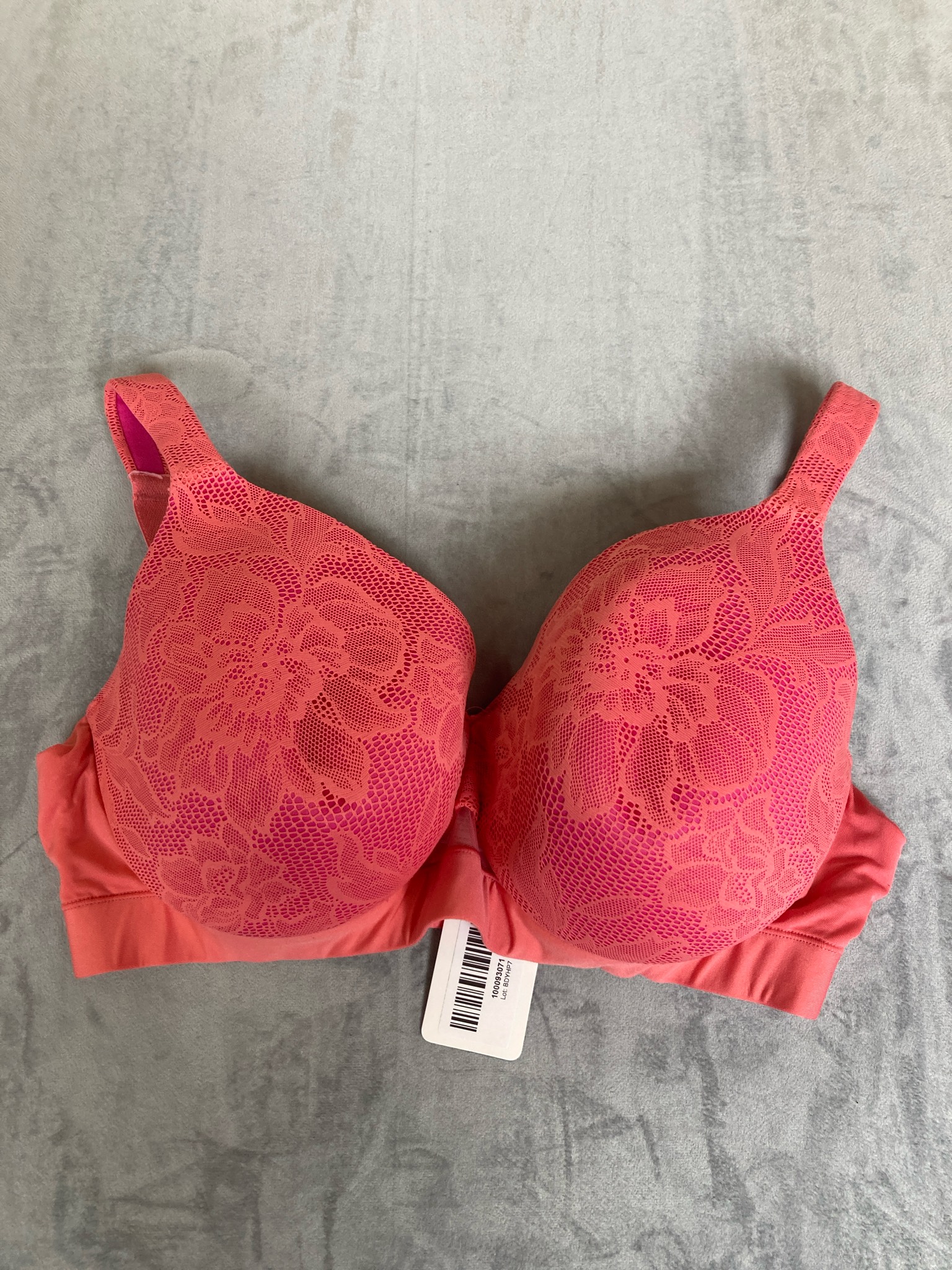 Cacique Coral Floral Lace Bra Size 38DD