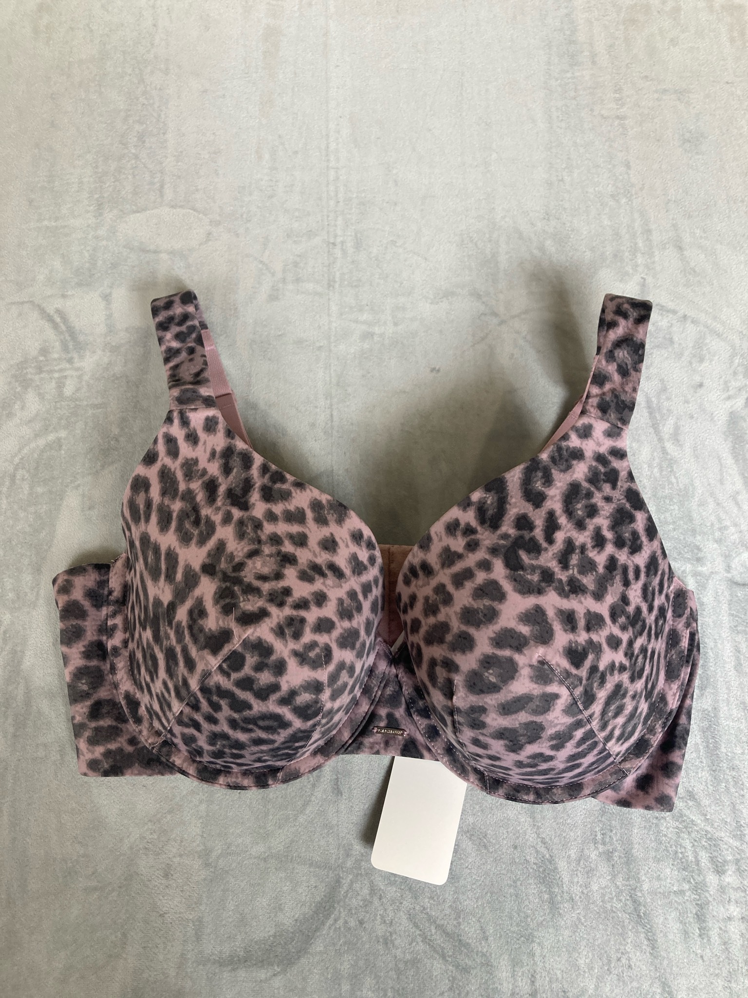Cacique Dusty Pink Leopard Print Bra Size 38DD