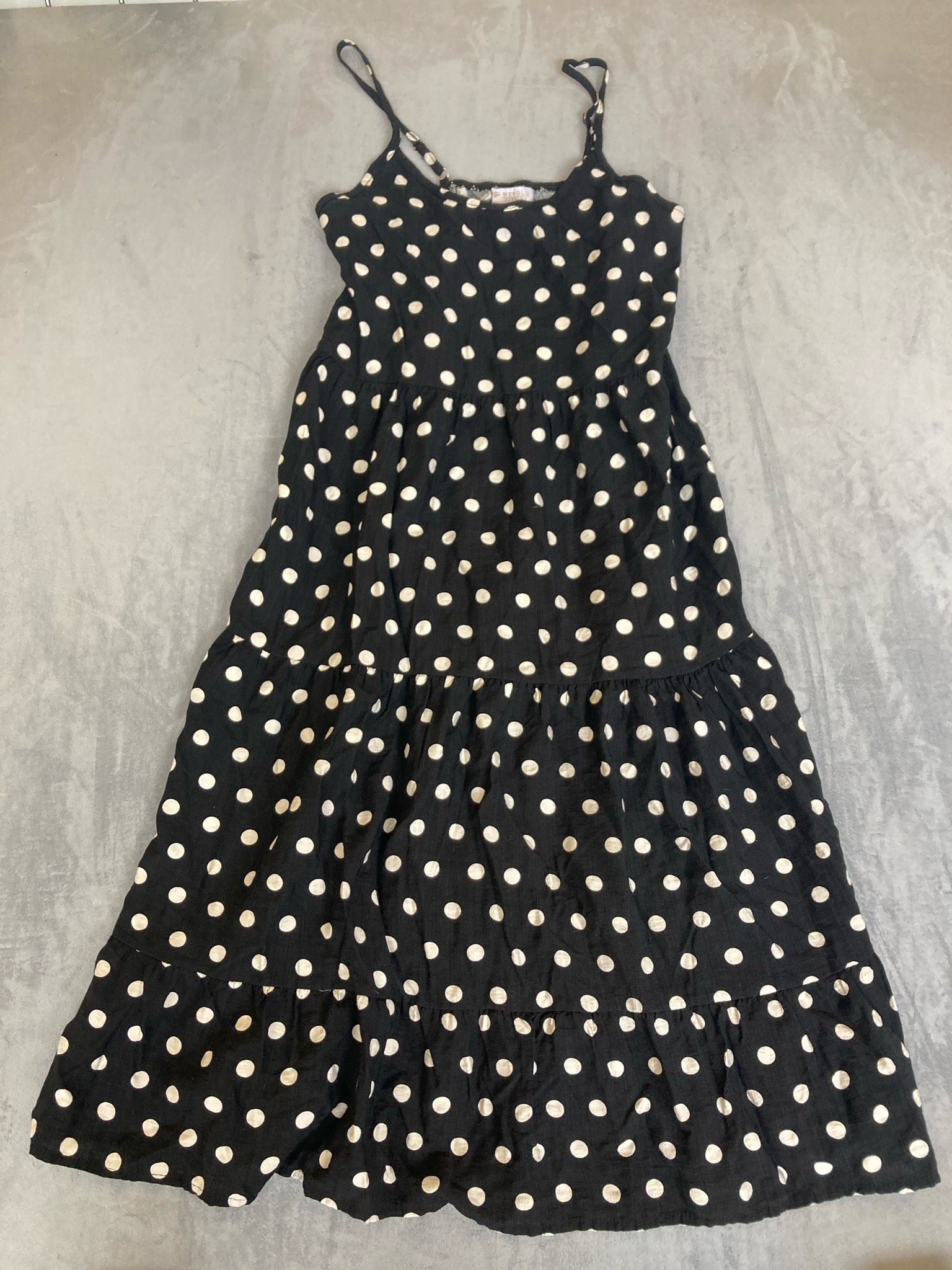 Menglu Black Polka Dot Lightweight Woven Dress Size M