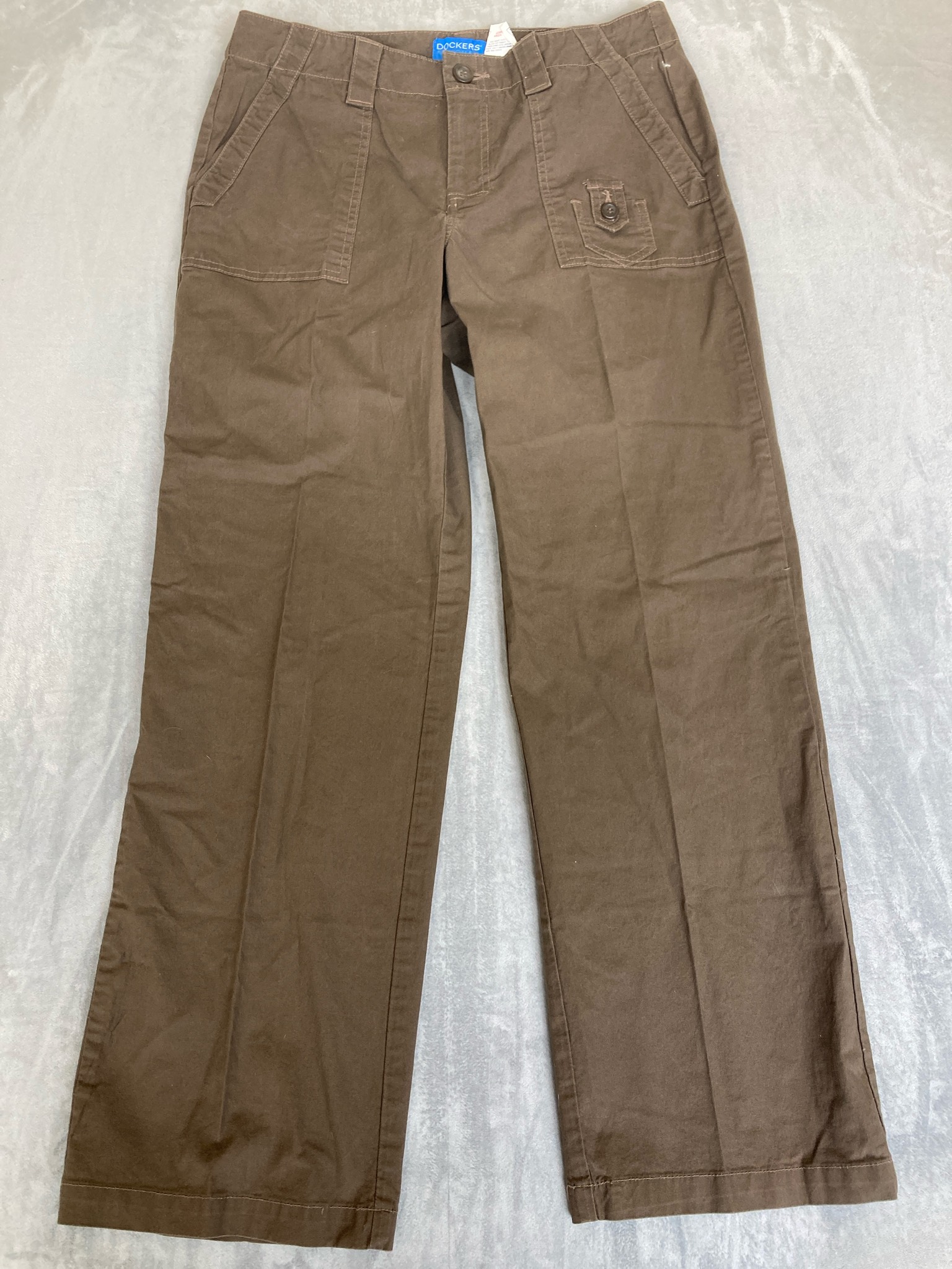 Dockers Brown Cotton Blend Straight Leg Pants Size 10