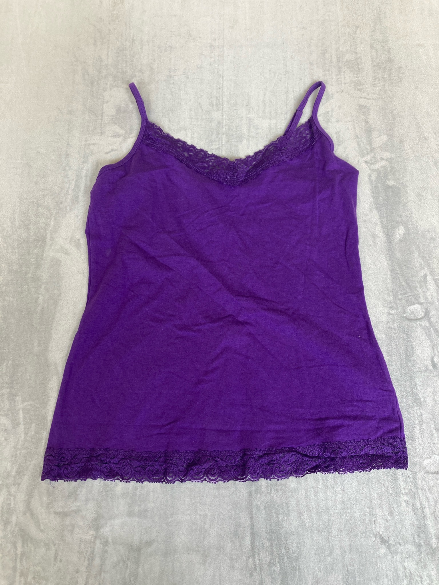Femme by Tres... Purple Lace Trim Camisole Size M