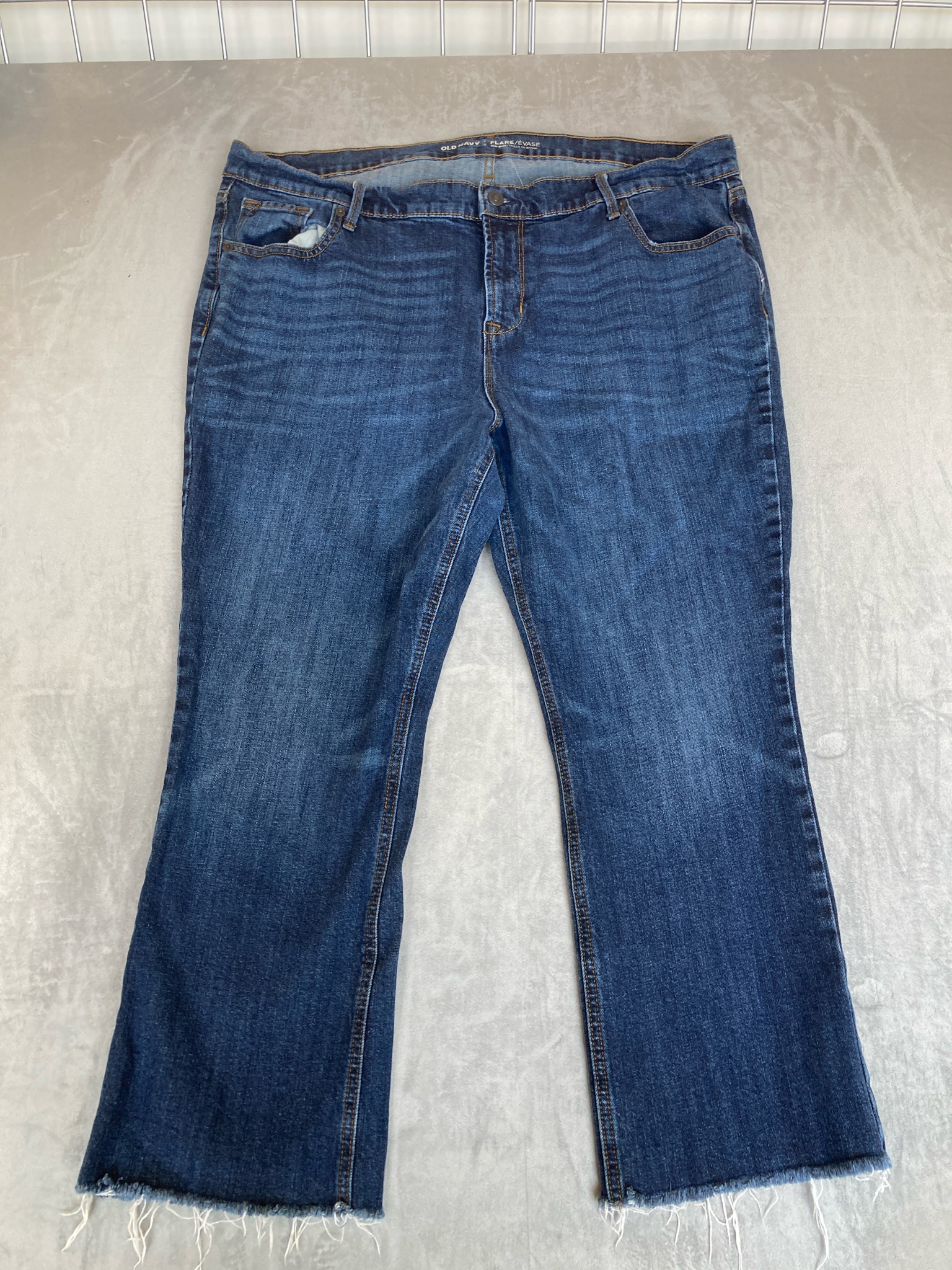 Old Navy Blue Cotton-Blend Flare Jeans Size 18 Regular