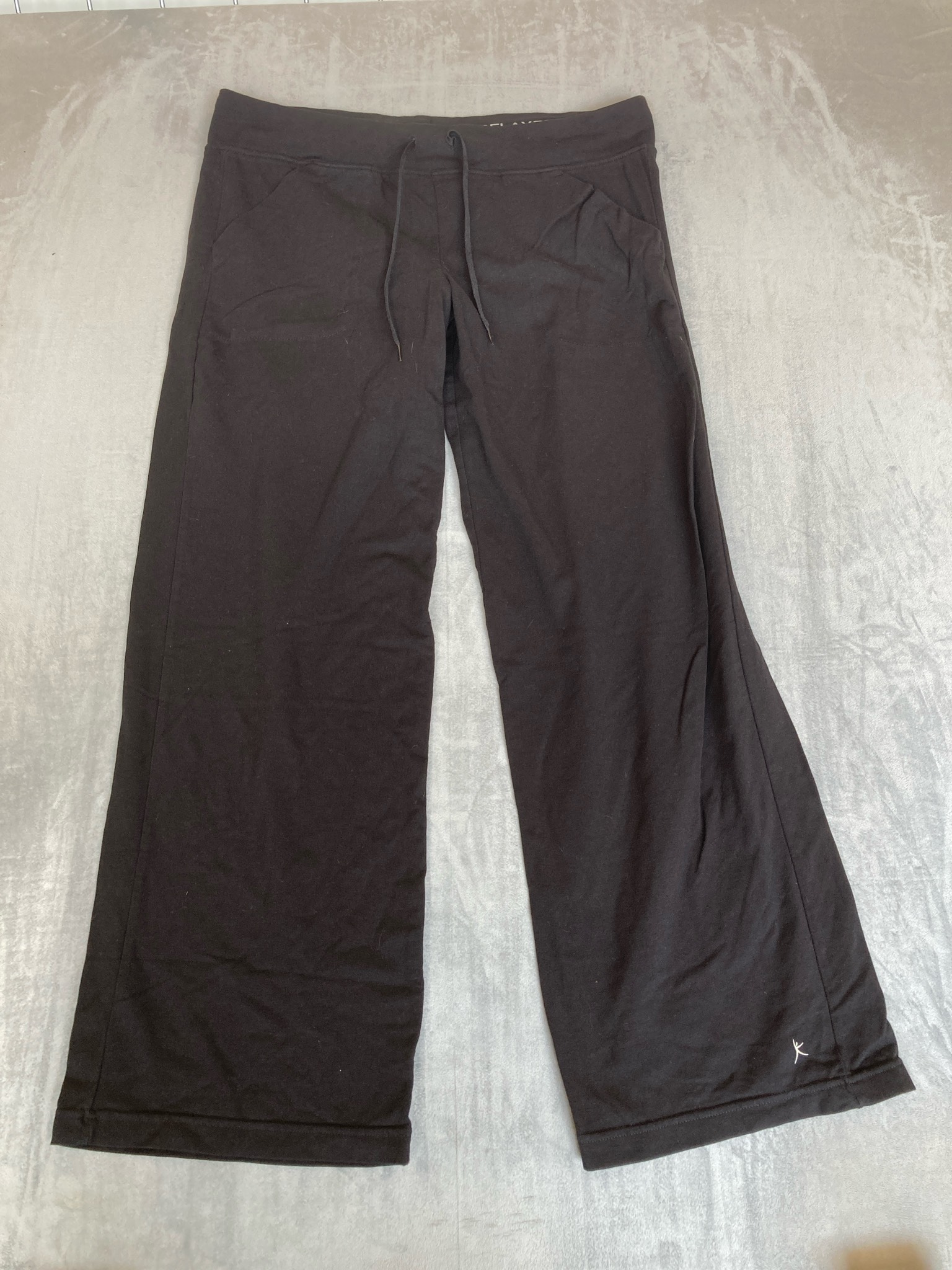 Danskin Black Cotton Blend Wide Leg Athletic Pants Size L/G (12-14)