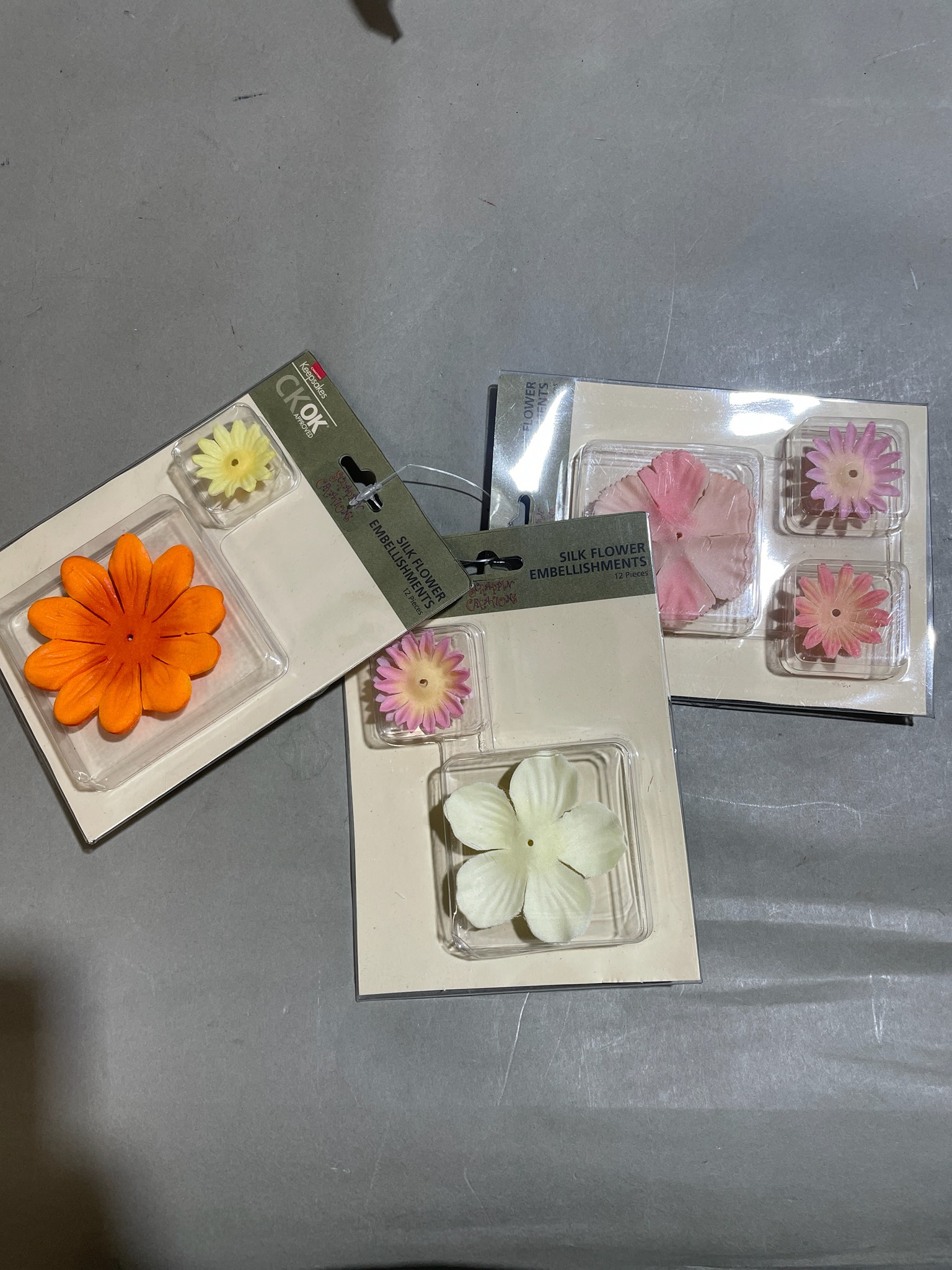 Multicolor Layered Flower Embellishments