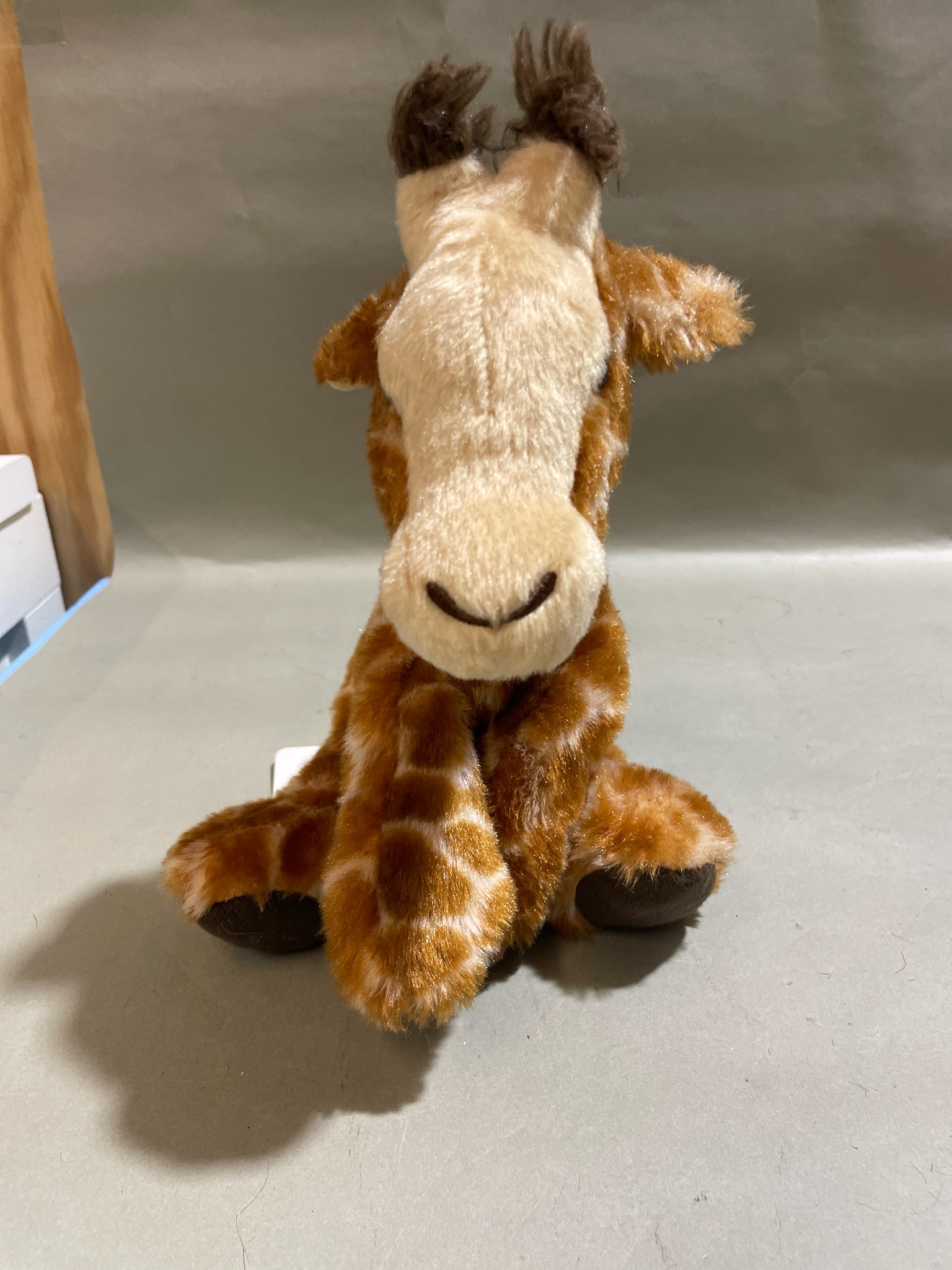 Brown Tan Seated Giraffe Plush