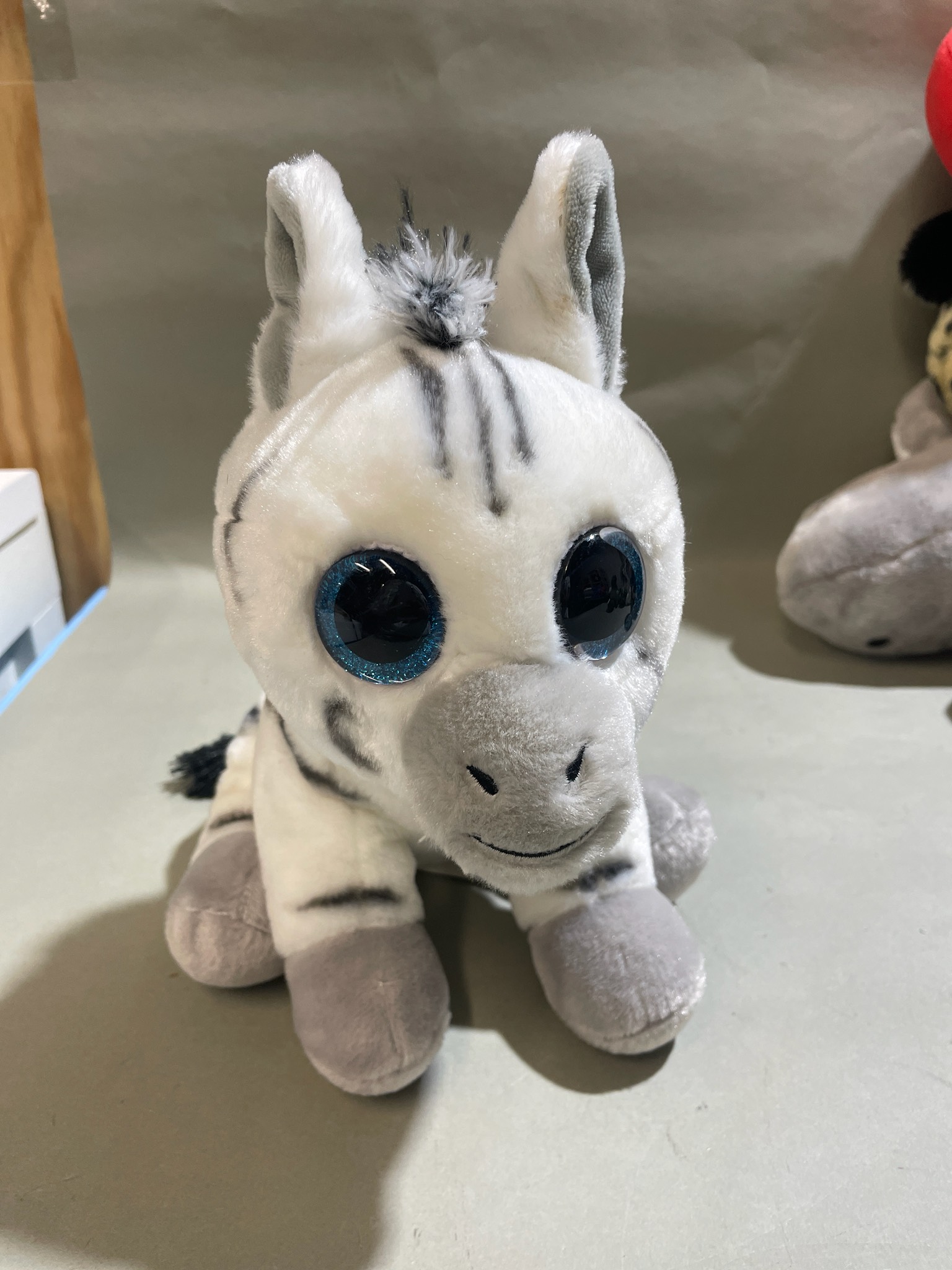 TY White and Black Striped Zebra Plush