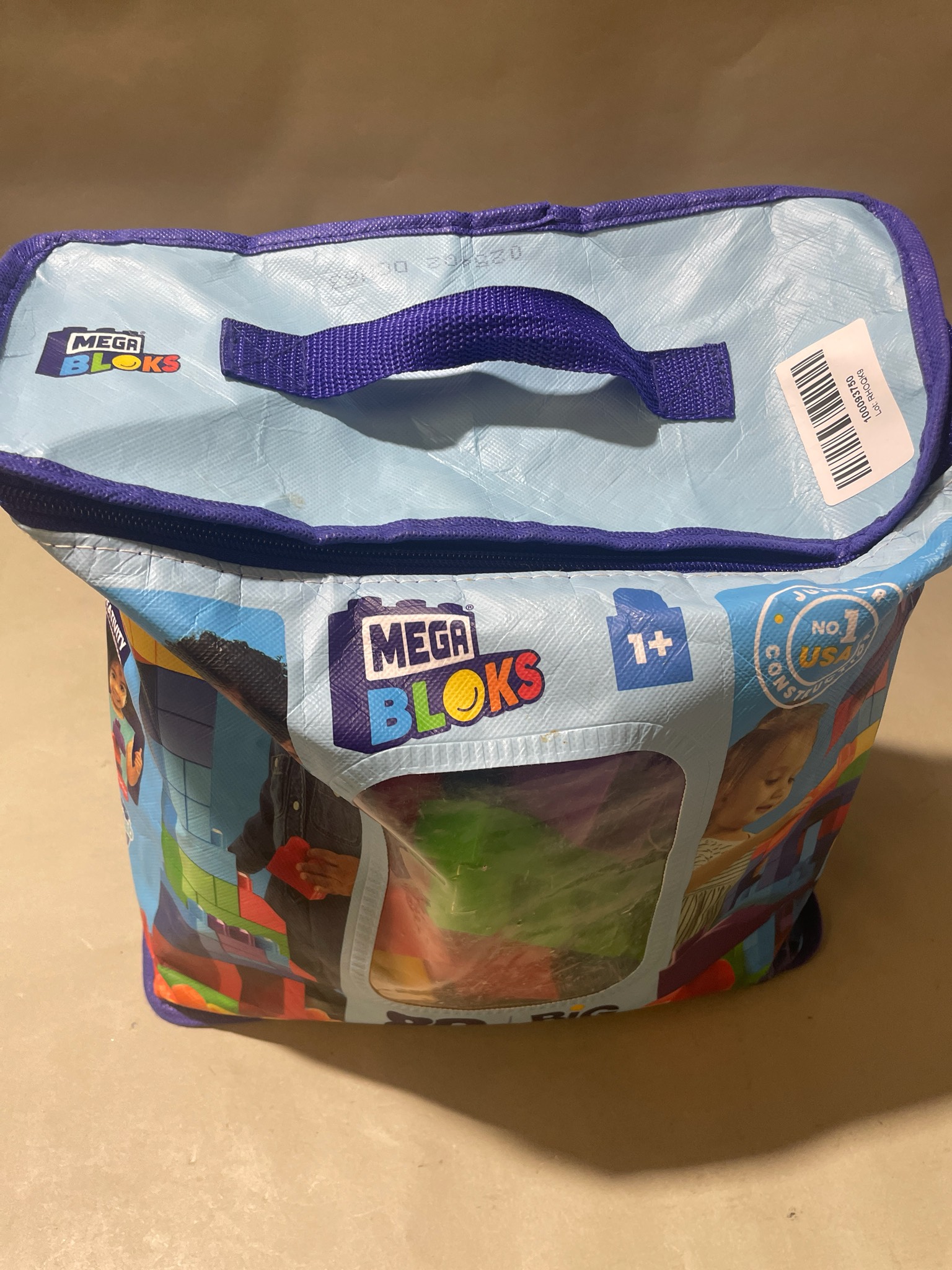 Mega Bloks Light Blue Zippered Toy Storage Bag