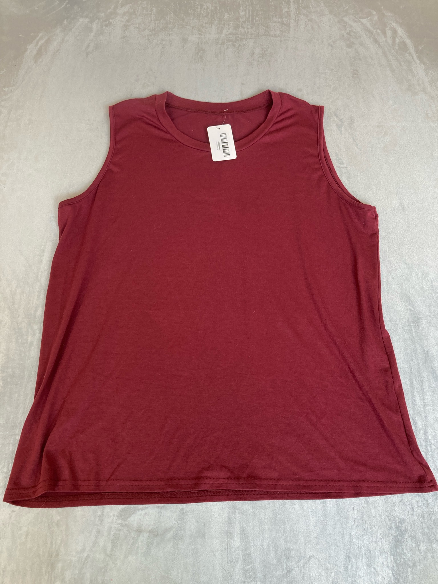 Burgundy Polyester Tank Top Size 2XL