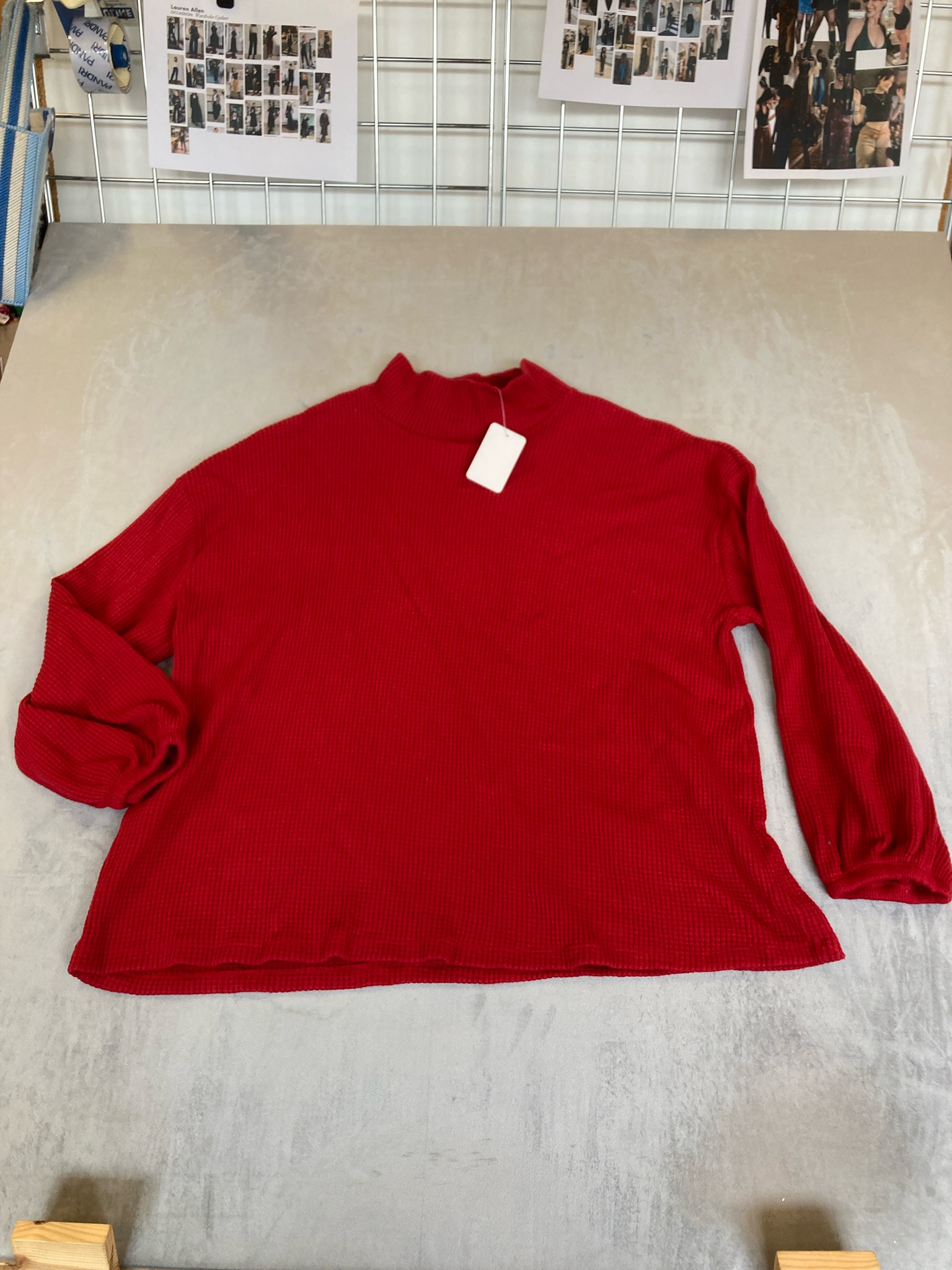 Ava & Viv Red Ribbed Knit Mock Neck Sweater Size 2X
