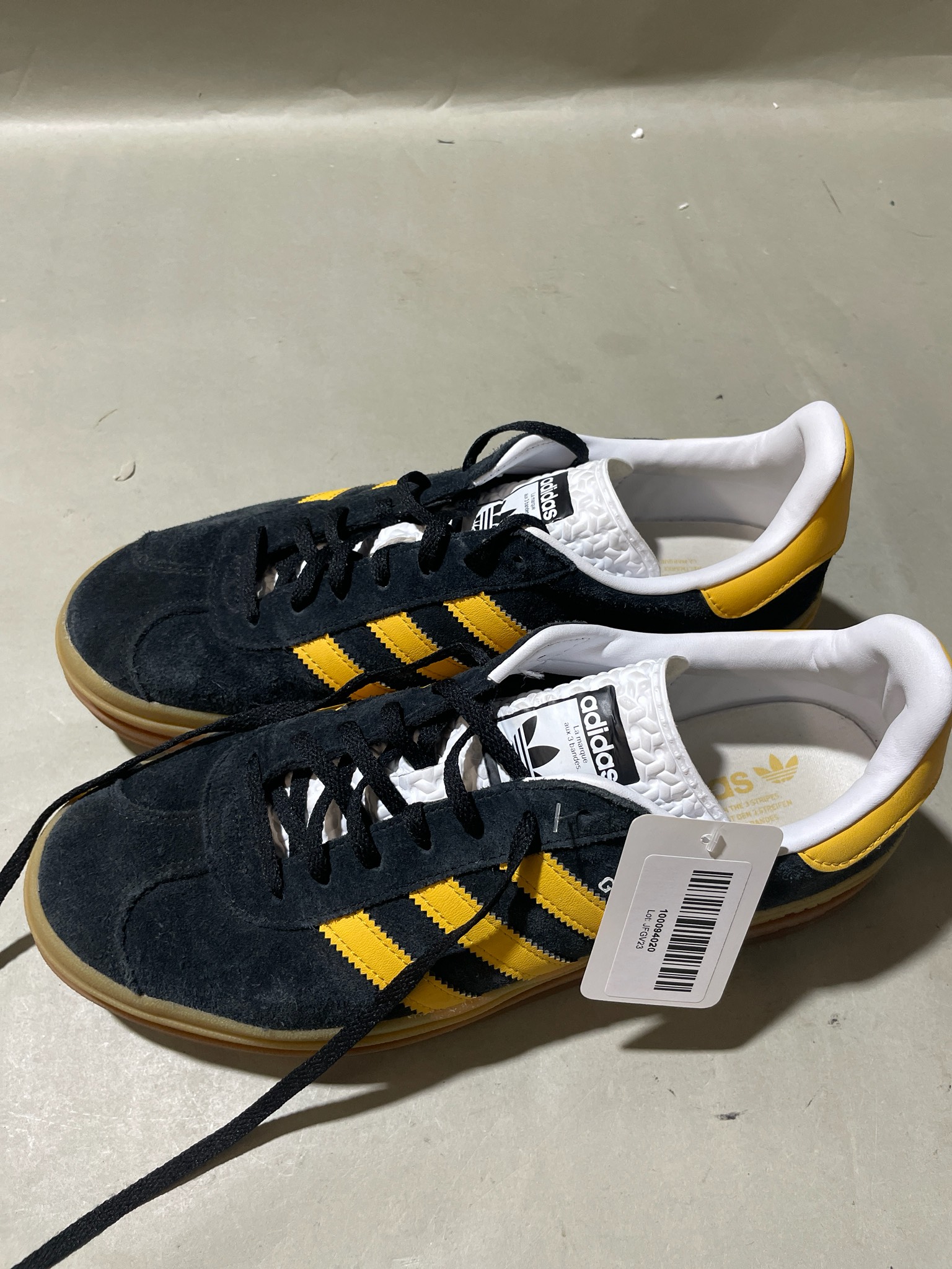 adidas Dark Yellow Three Stripe Sneakers
