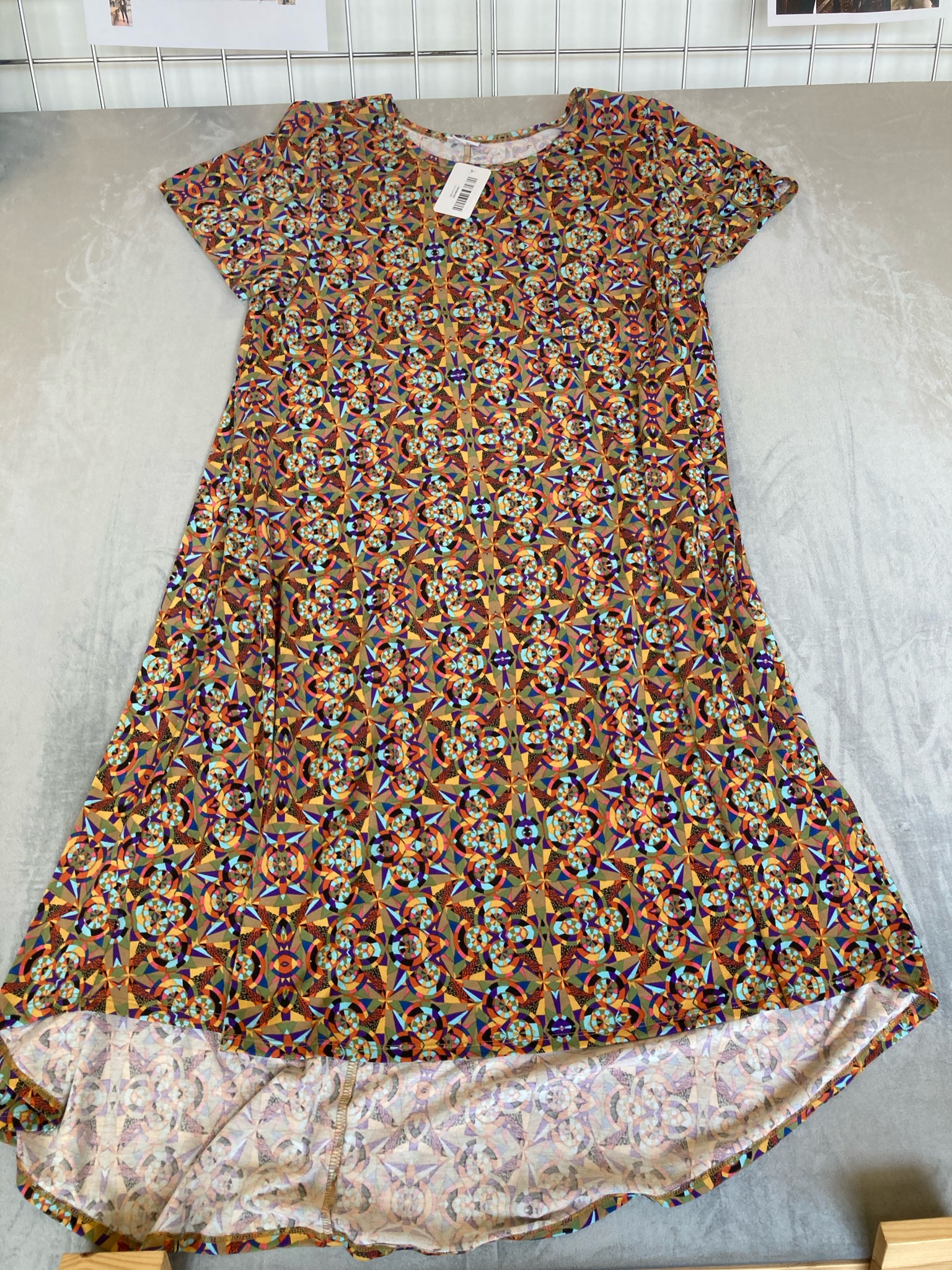 LuLaRoe Multicolor Short Sleeve Geometric Print Dress Size 2XL