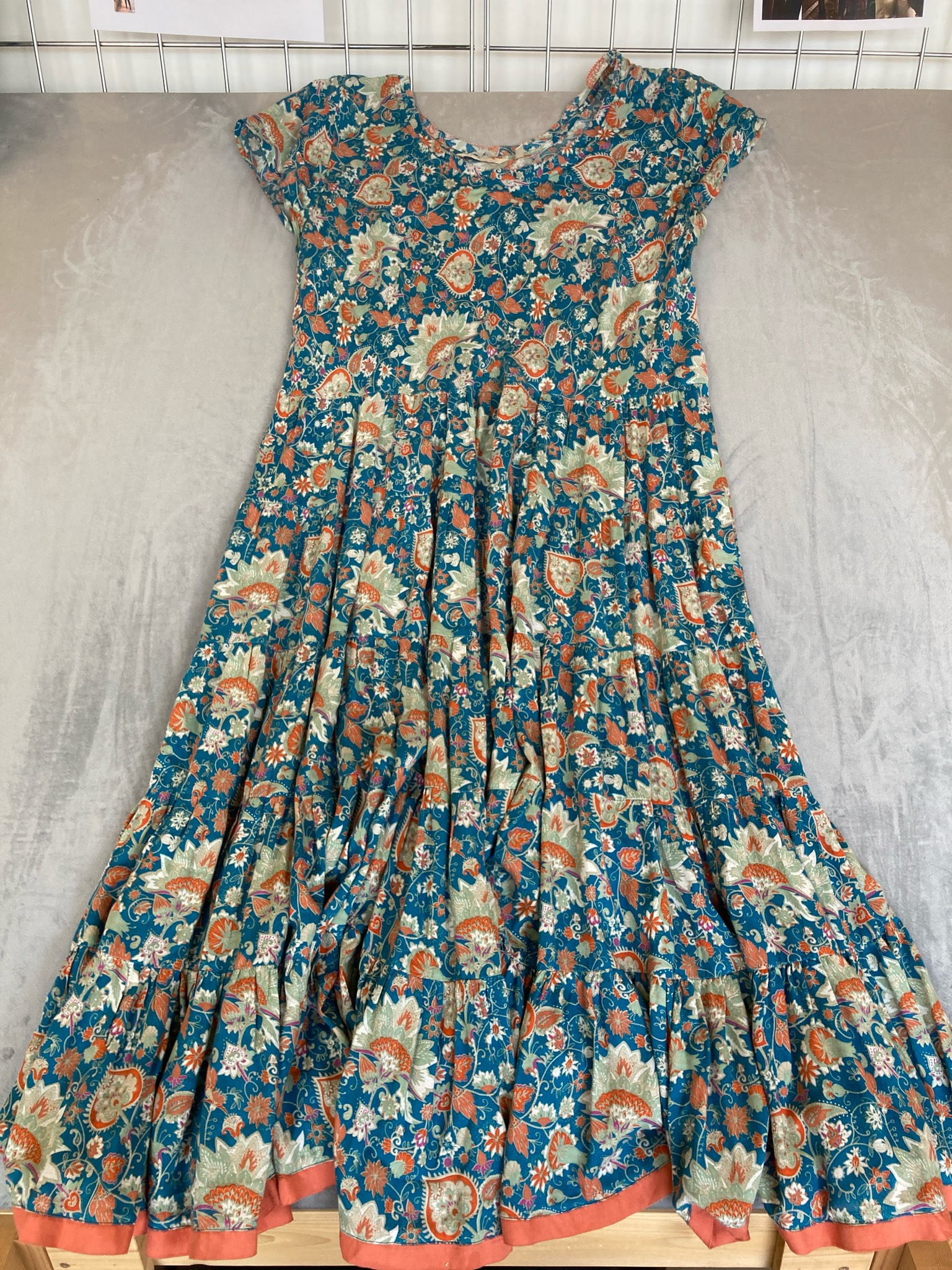 Soft Surroundings Teal Floral Paisley Maxi Dress Size 1X