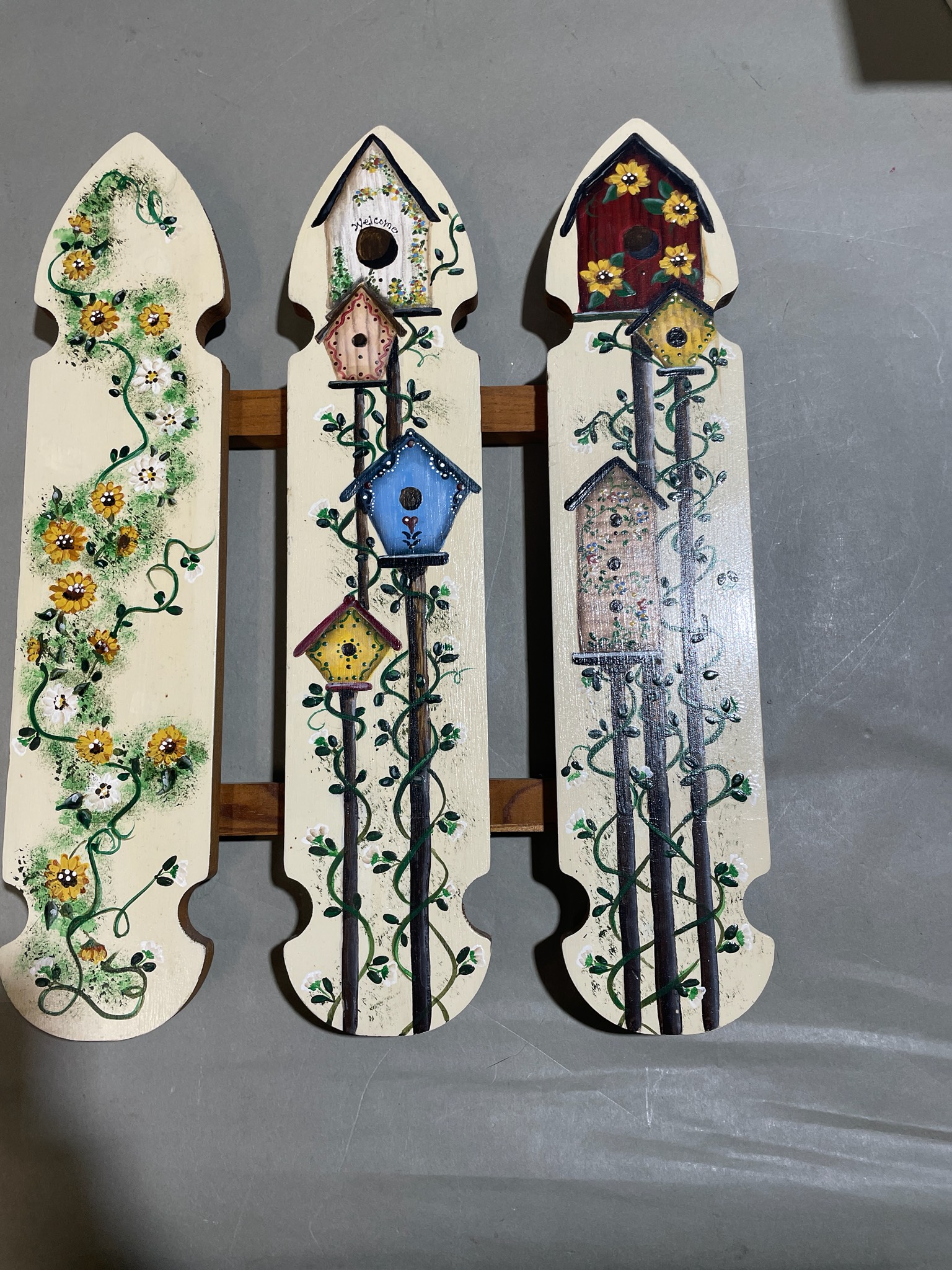 Multicolor Wooden Birdhouse Wall Hanging