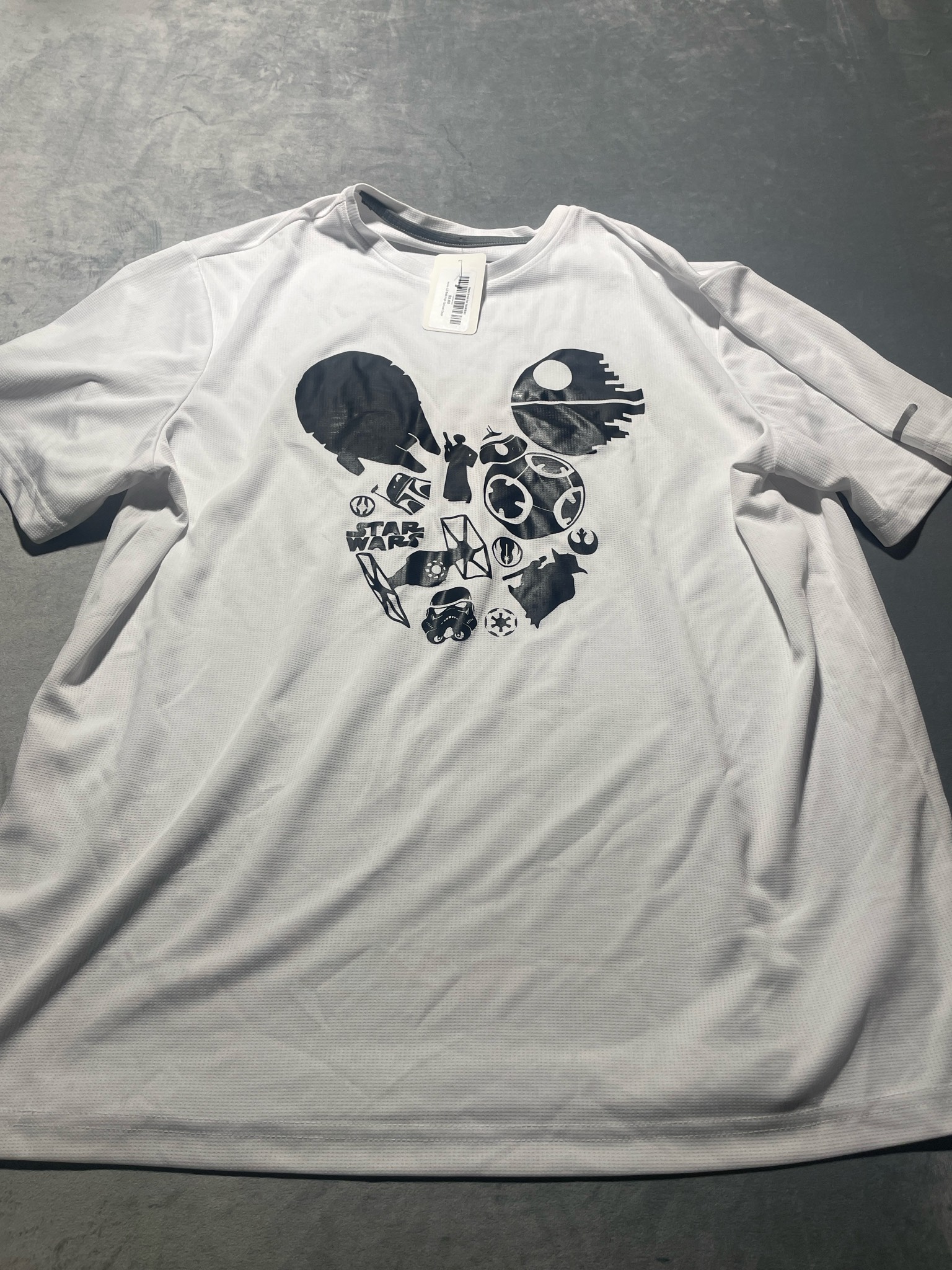 Reebok Light Gray Star Wars Graphic Athletic T-Shirt Size XG (46-48)