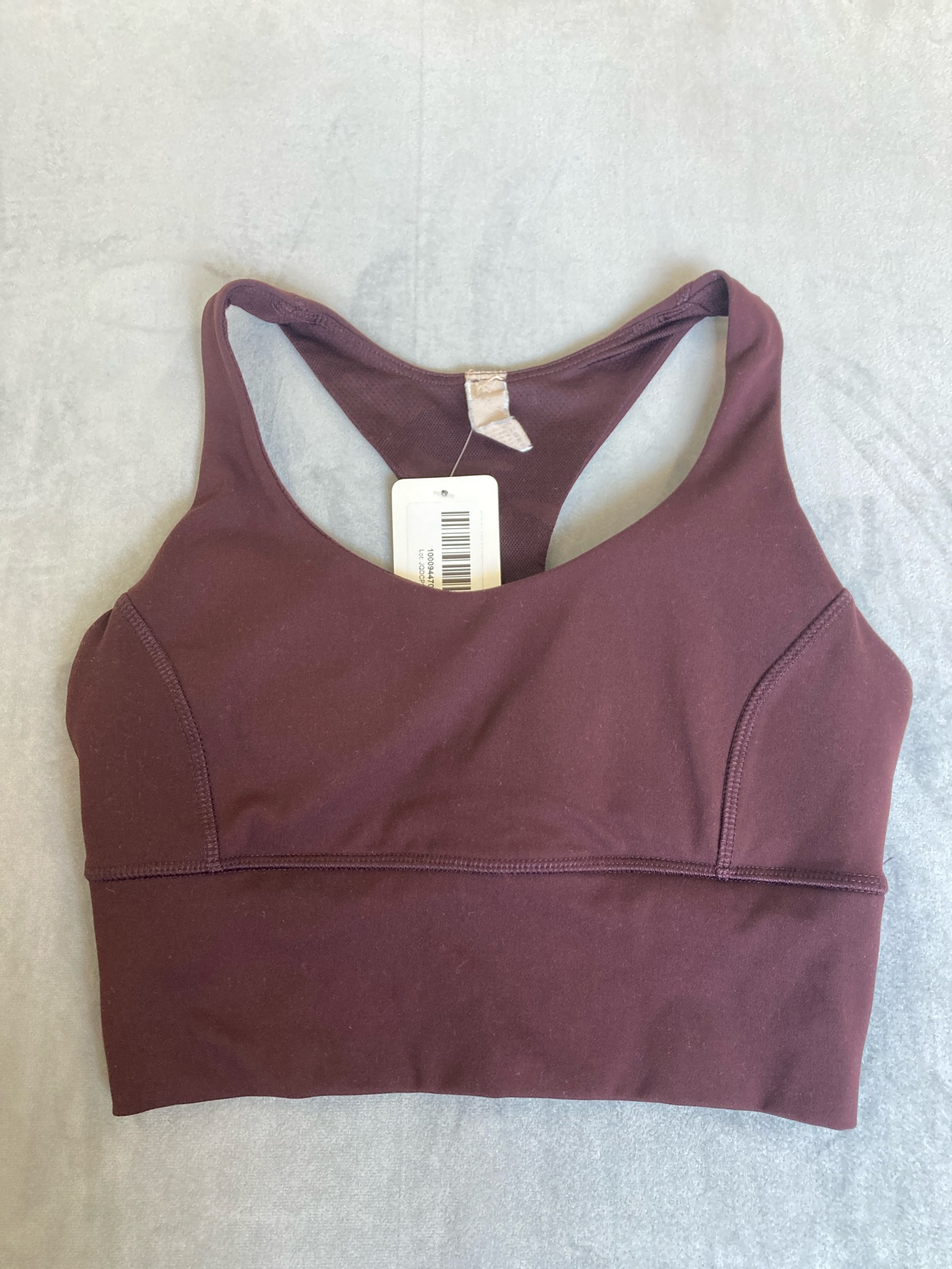 Burgundy Fitted Cropped Athletic Top