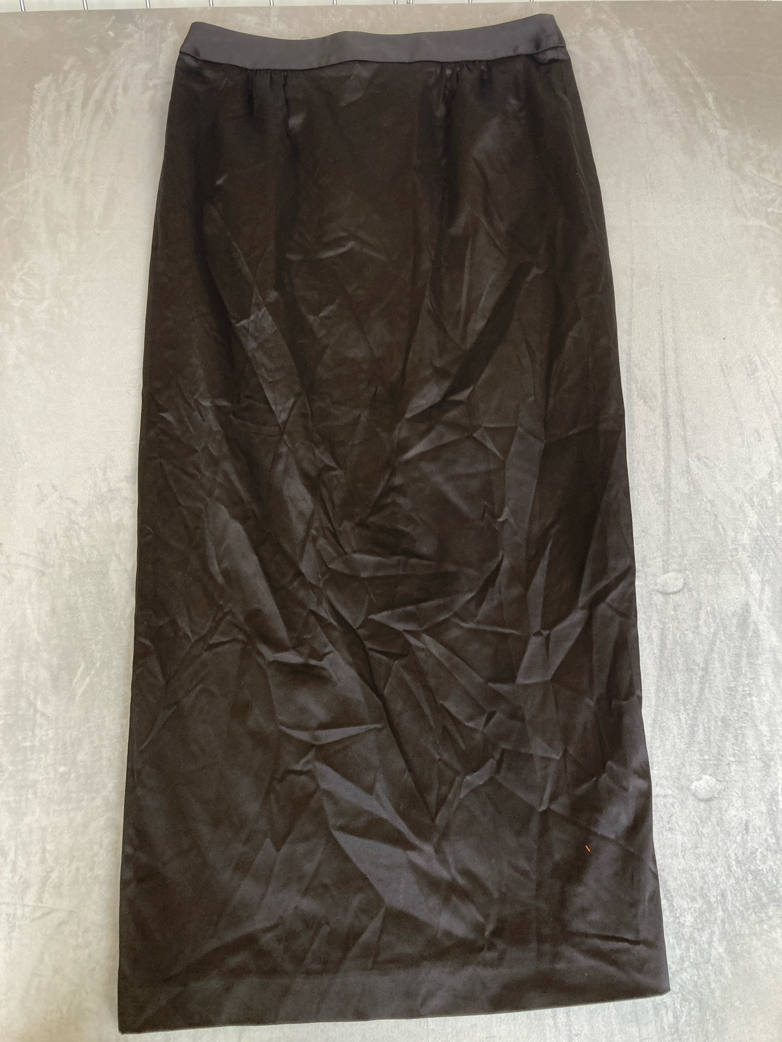 Talbots Black Crinkle Long Straight Skirt Size 14