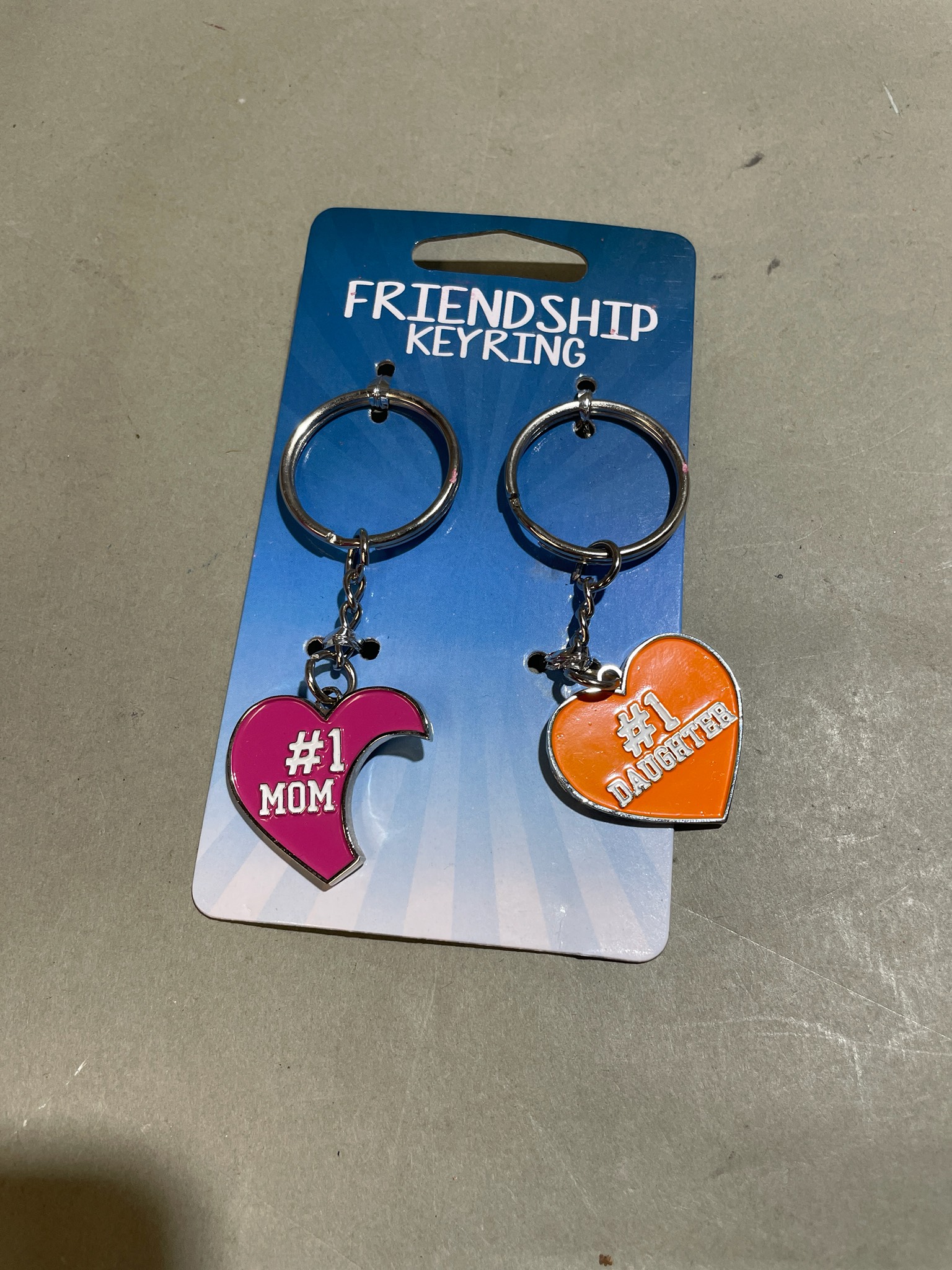 Pink and Orange Matching Keyring Set