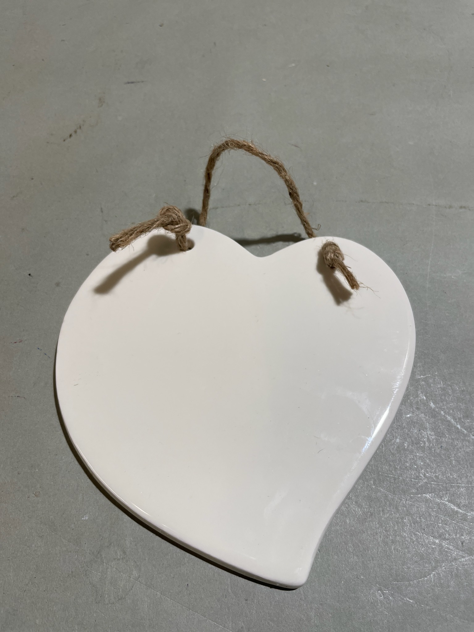 White Heart Shaped Hanging Plaque