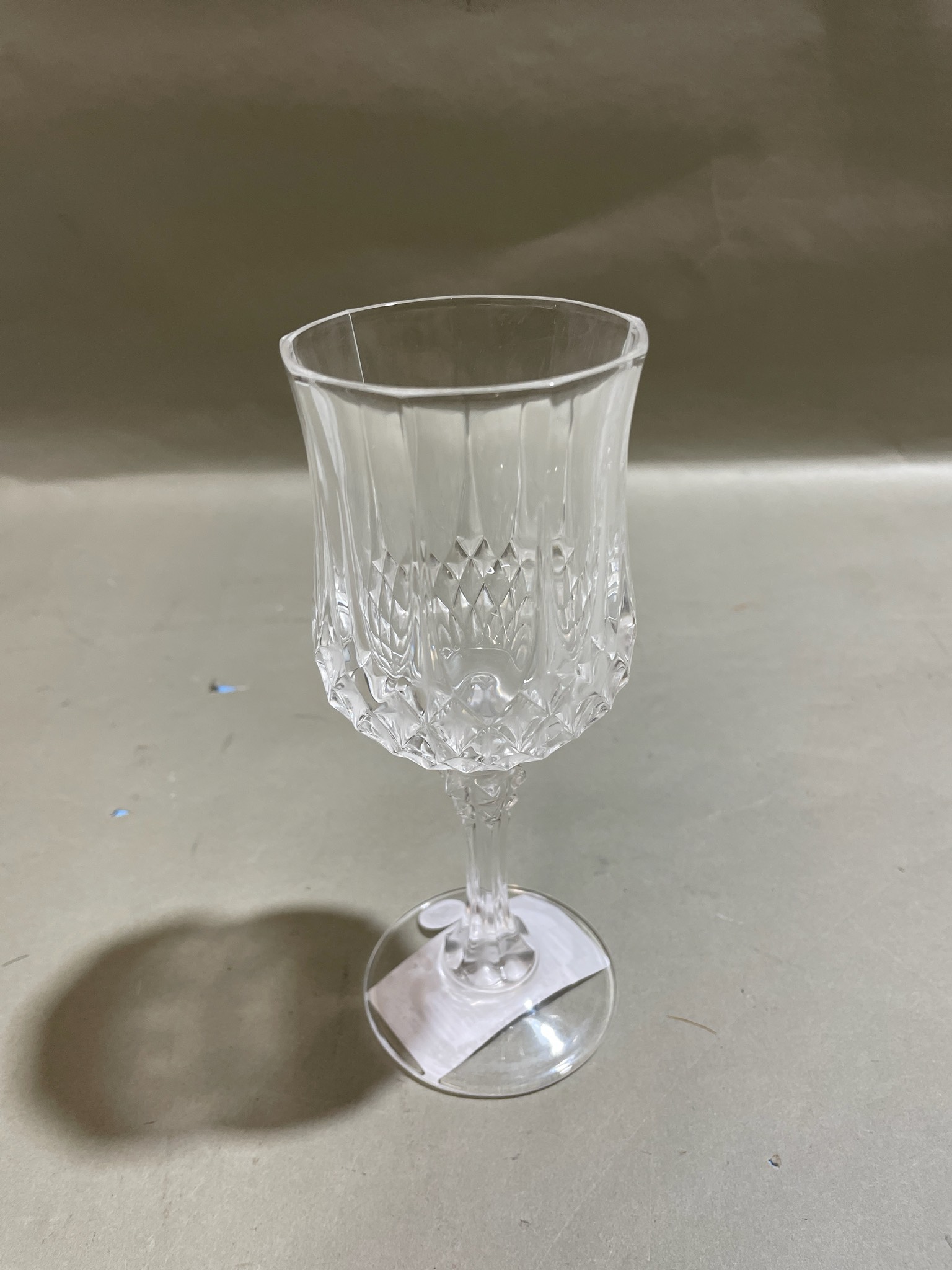Clear Faceted Stemmed Goblet