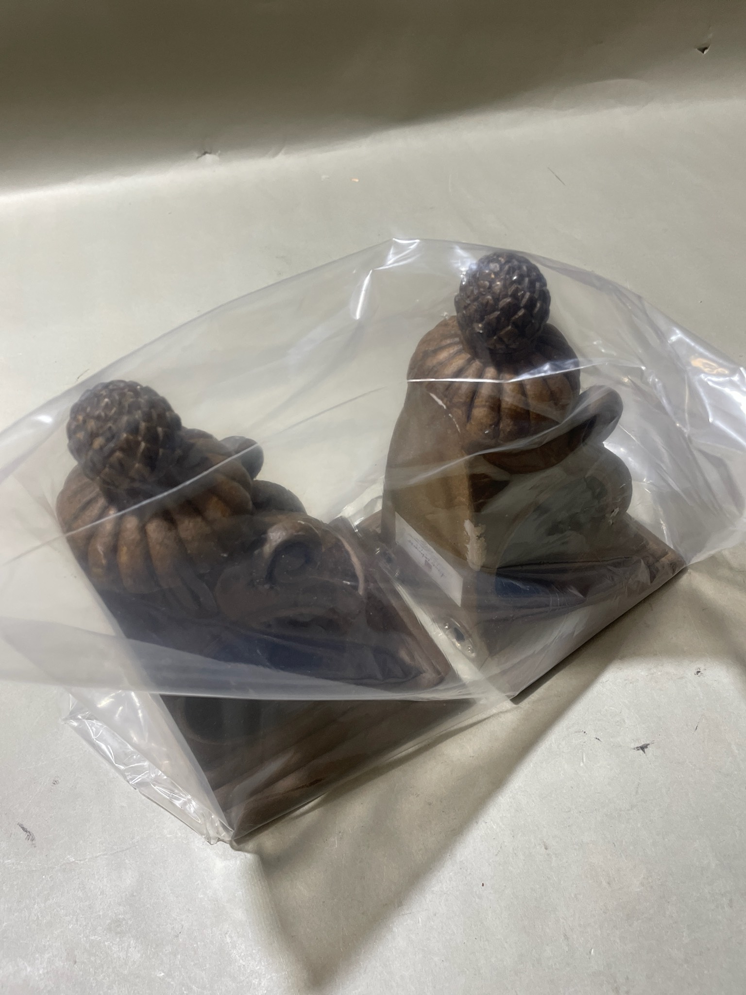 Dark Brown Ornamental Bookends